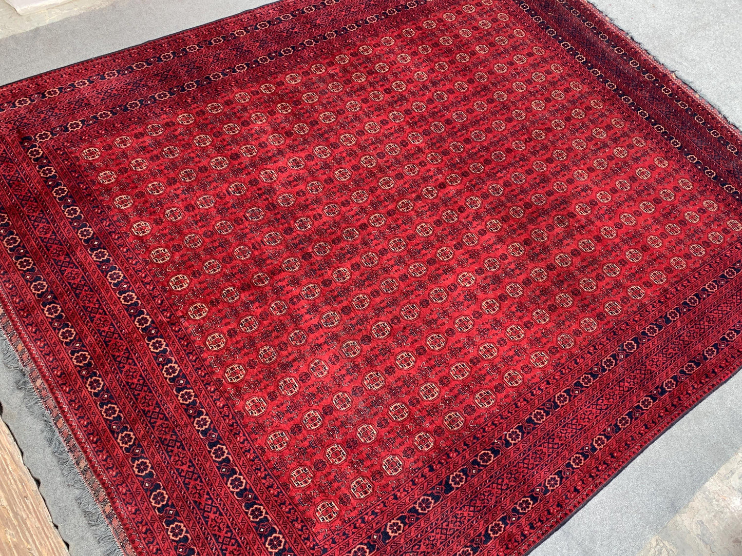Large Kunduzi Rug 10x12 ft Handmade Wool Rug Mowri design Rug,