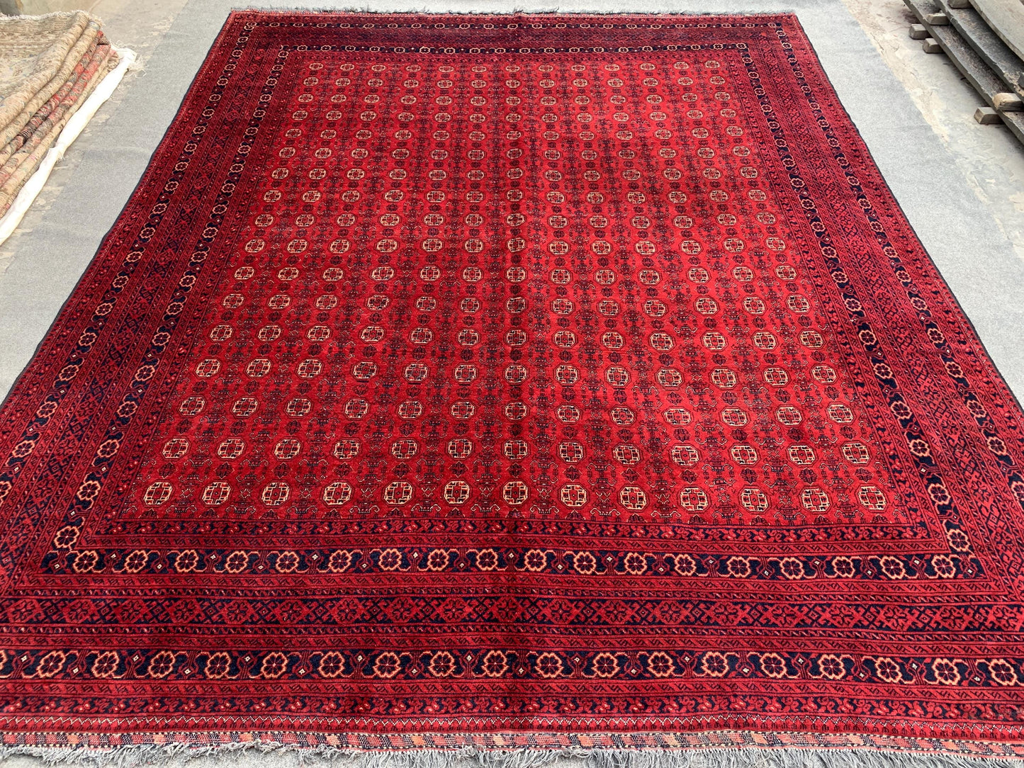 Large Kunduzi Rug 10x12 ft Handmade Wool Rug Mowri design Rug,