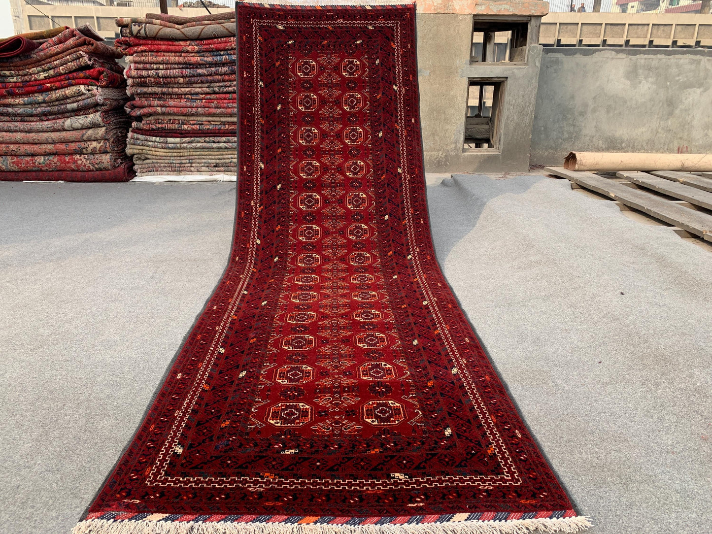 3x9 ft Vintage Kunduzi Runner Rug
