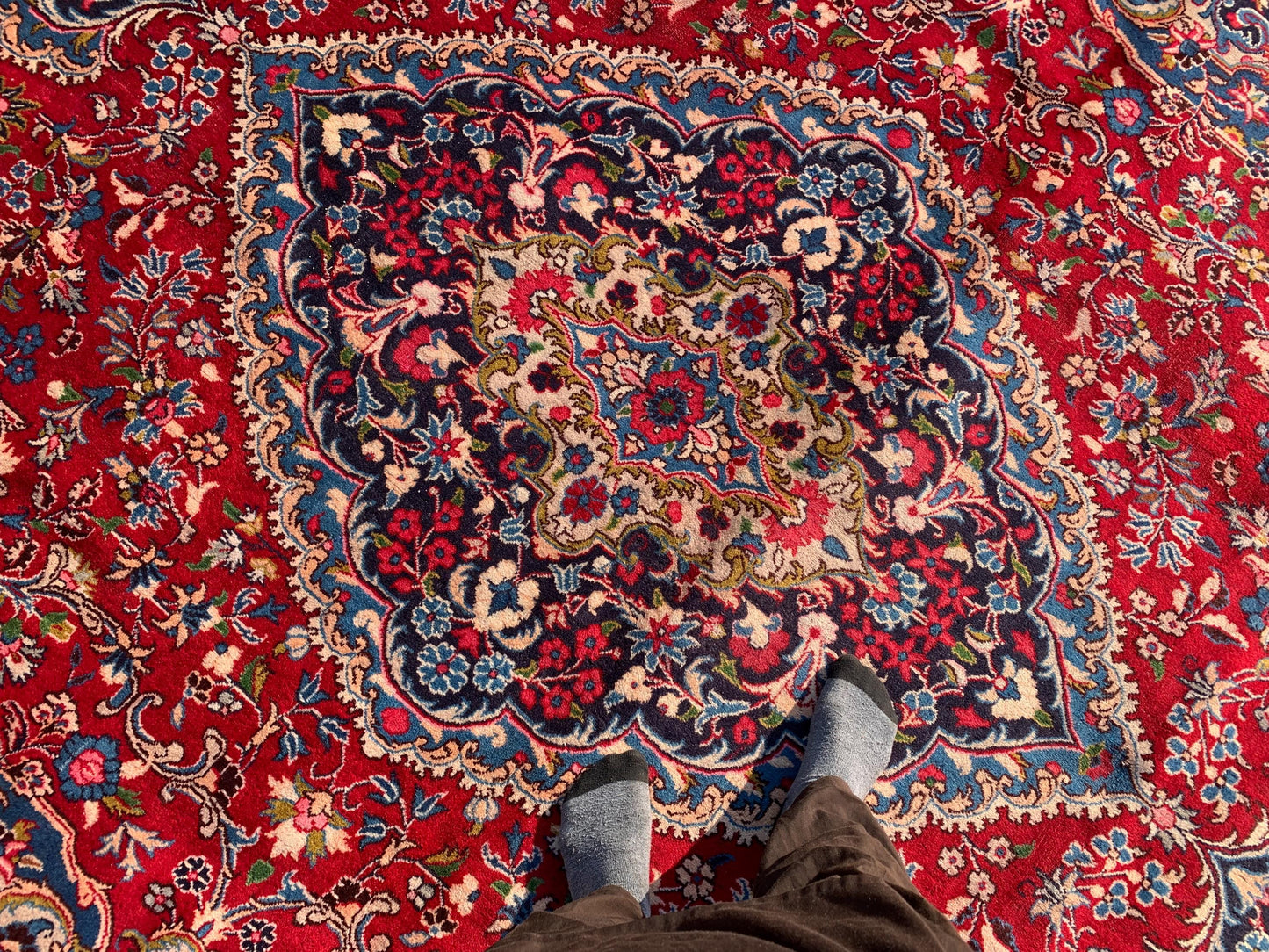 Large Red Geometric Rug 9x13 ft Afghan Handmade Wool Rug, Turkish design Rug