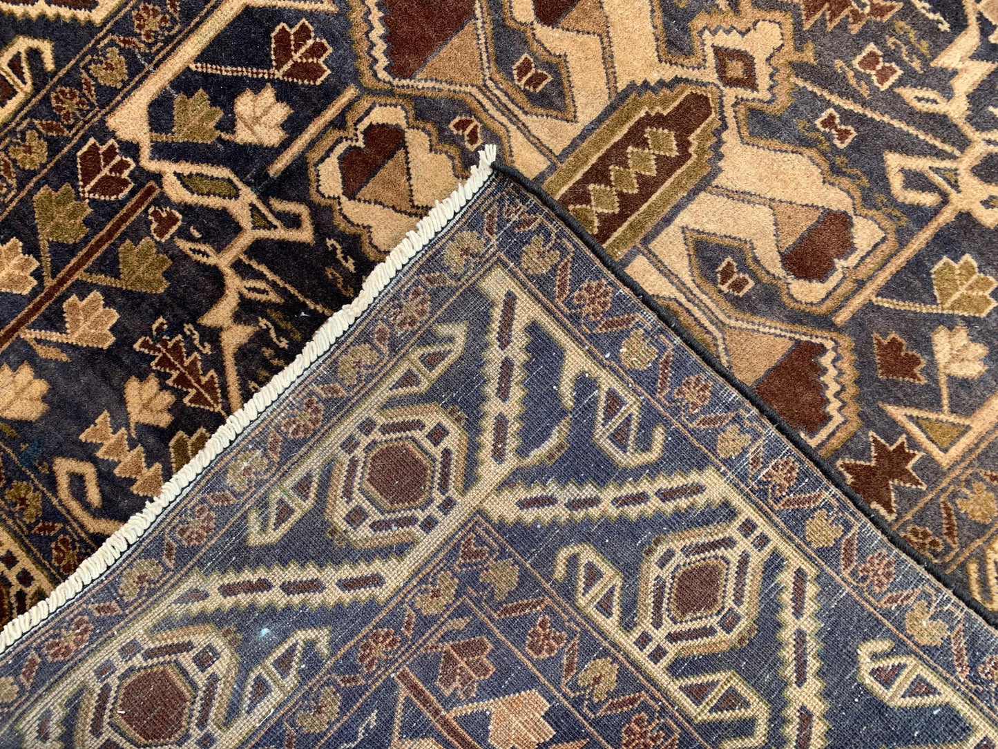 4x6 ft Vintage Herati Baluchi Rug,