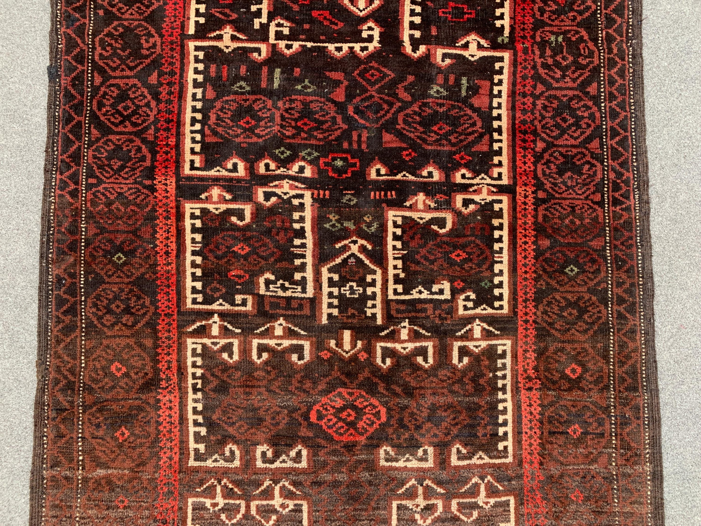 4x6 Vintage Afghani Herati Rug Hand Knotted Wool Rug, Herati Baluchi Rug, Geometric Area Rug Tribal Rug Oriental Rug, Bedroom Rug 3.6x5.5 ft