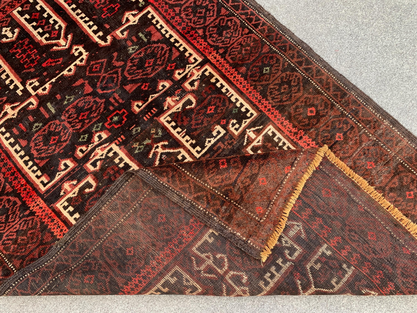 4x6 Vintage Afghani Herati Rug Hand Knotted Wool Rug, Herati Baluchi Rug, Geometric Area Rug Tribal Rug Oriental Rug, Bedroom Rug 3.6x5.5 ft
