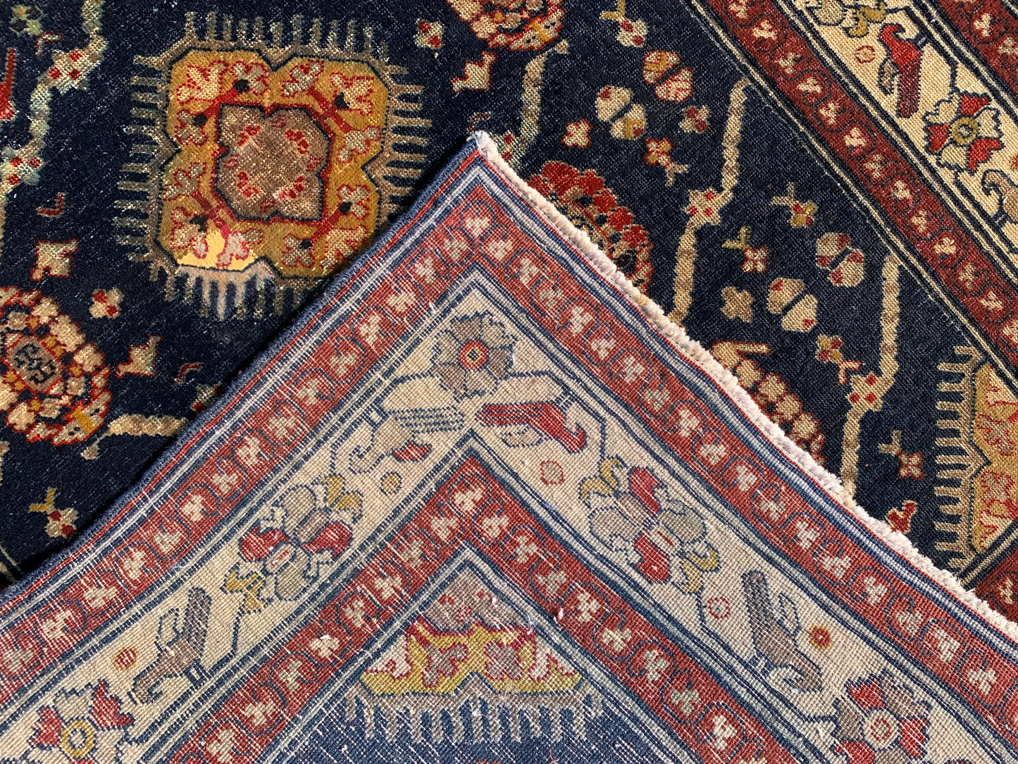 Vintage Turkish design Rug, Small Geometric Rug, Hand Knotted Wool Rug, Antique Area Rug, Low Pile Rug, Bedroom Rug, Kitchen Rug etc 3x5 ft