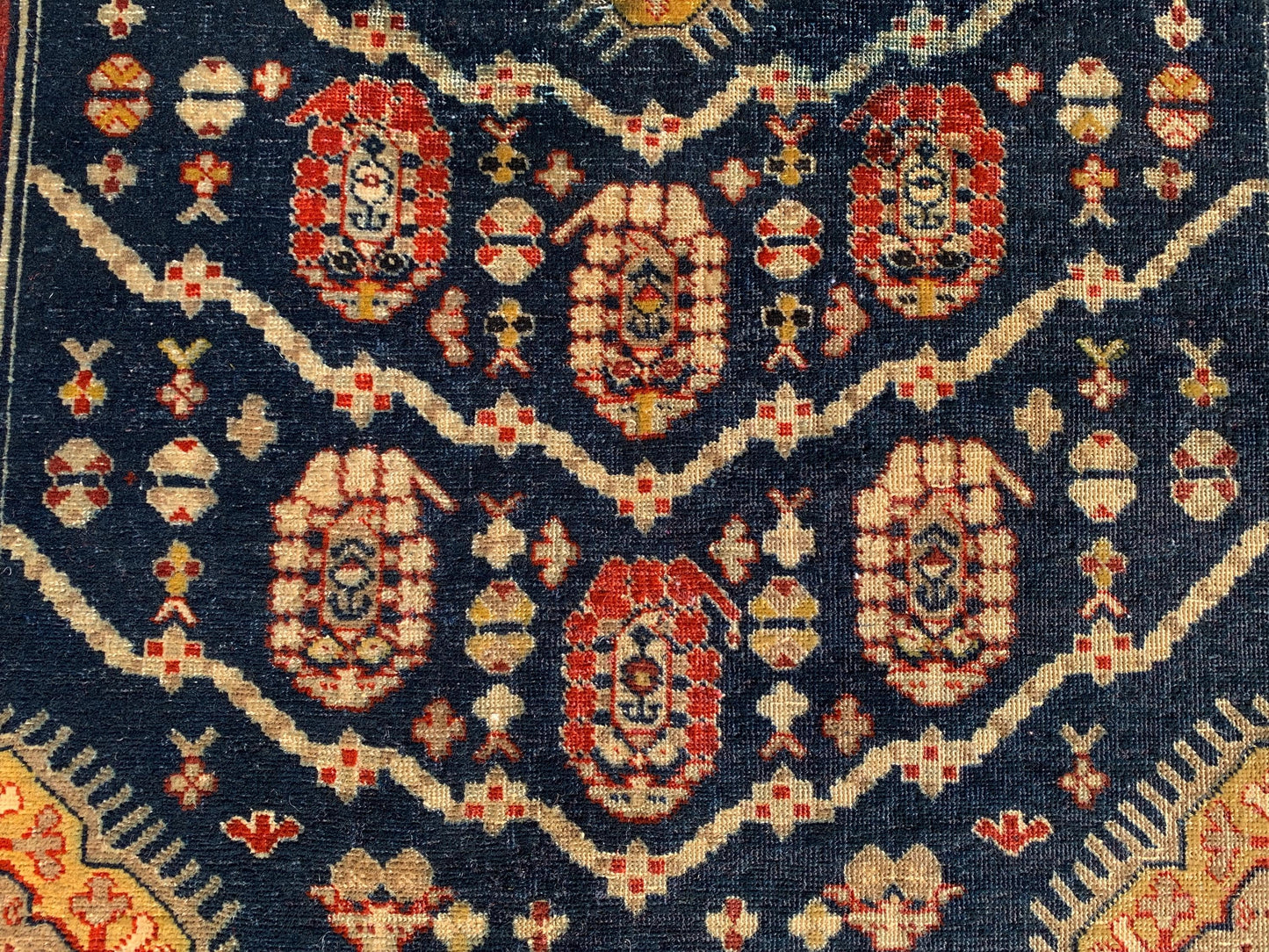 Vintage Turkish design Rug, Small Geometric Rug, Hand Knotted Wool Rug, Antique Area Rug, Low Pile Rug, Bedroom Rug, Kitchen Rug etc 3x5 ft