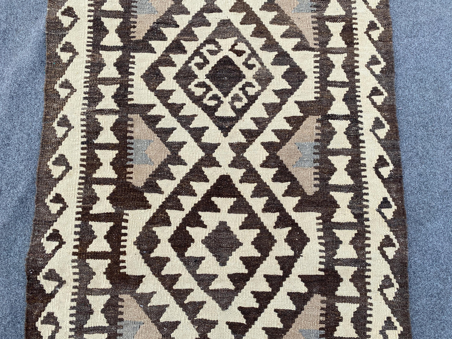 Geometric Maimana Sumak Kilim Runner Rug, Afghan Hand Knotted Rug, Flatweave Kilim Rug Natural Kilim Rug, Bedroom Hallway Runner Rug 3x10 ft