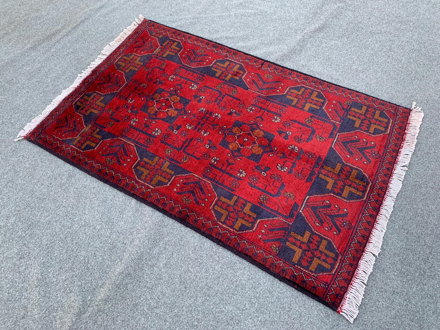 Afghan Bukhara design Rug, Afghan Handmade Rug, Khal Mohammadi Rug, Oriental Wool Rug, Home Decor Rug, Rugs for Kitchen Bedroom Rug 3x4 ft