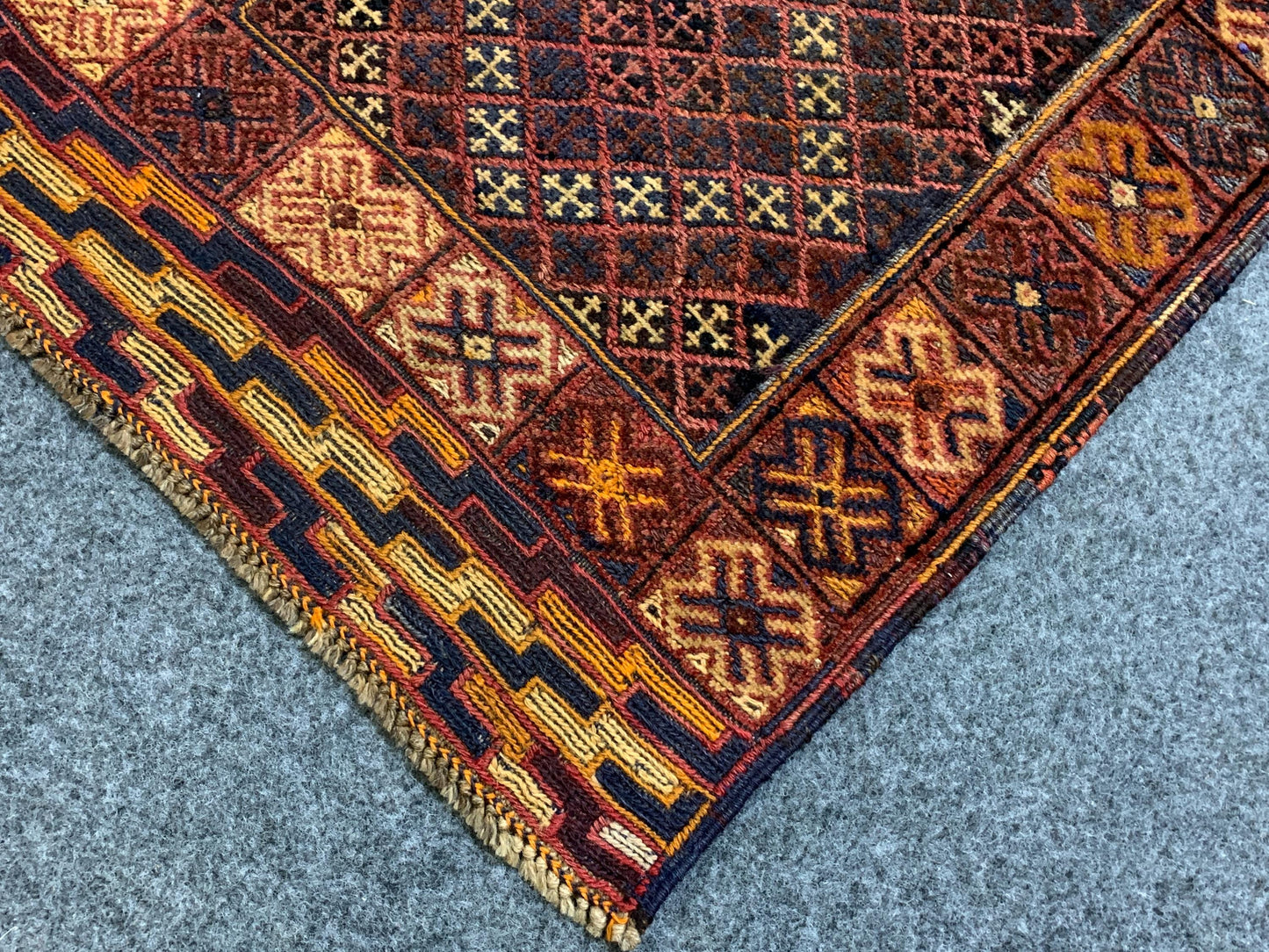 Vintage Geometric Rug, Mashwani Runner Kilim Rug, Afghan Handmade Rug, Herati Wool Rug, One of a kind Antique Rug, Hallway Runner Rug 2x9 ft