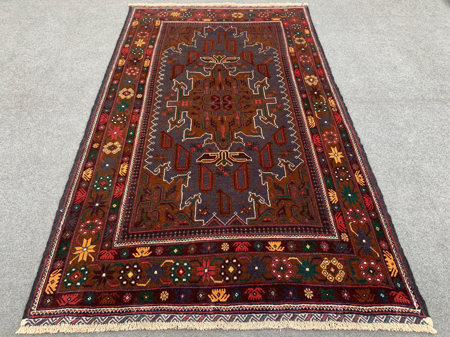 Vintage Rug 4x7 ft Handmade Afghan Rug, Famous Herati Baluchi Rug Oriental Wool Rug, Geometric Rug, Home Decor Living Room Rug, Bedroom Rug.