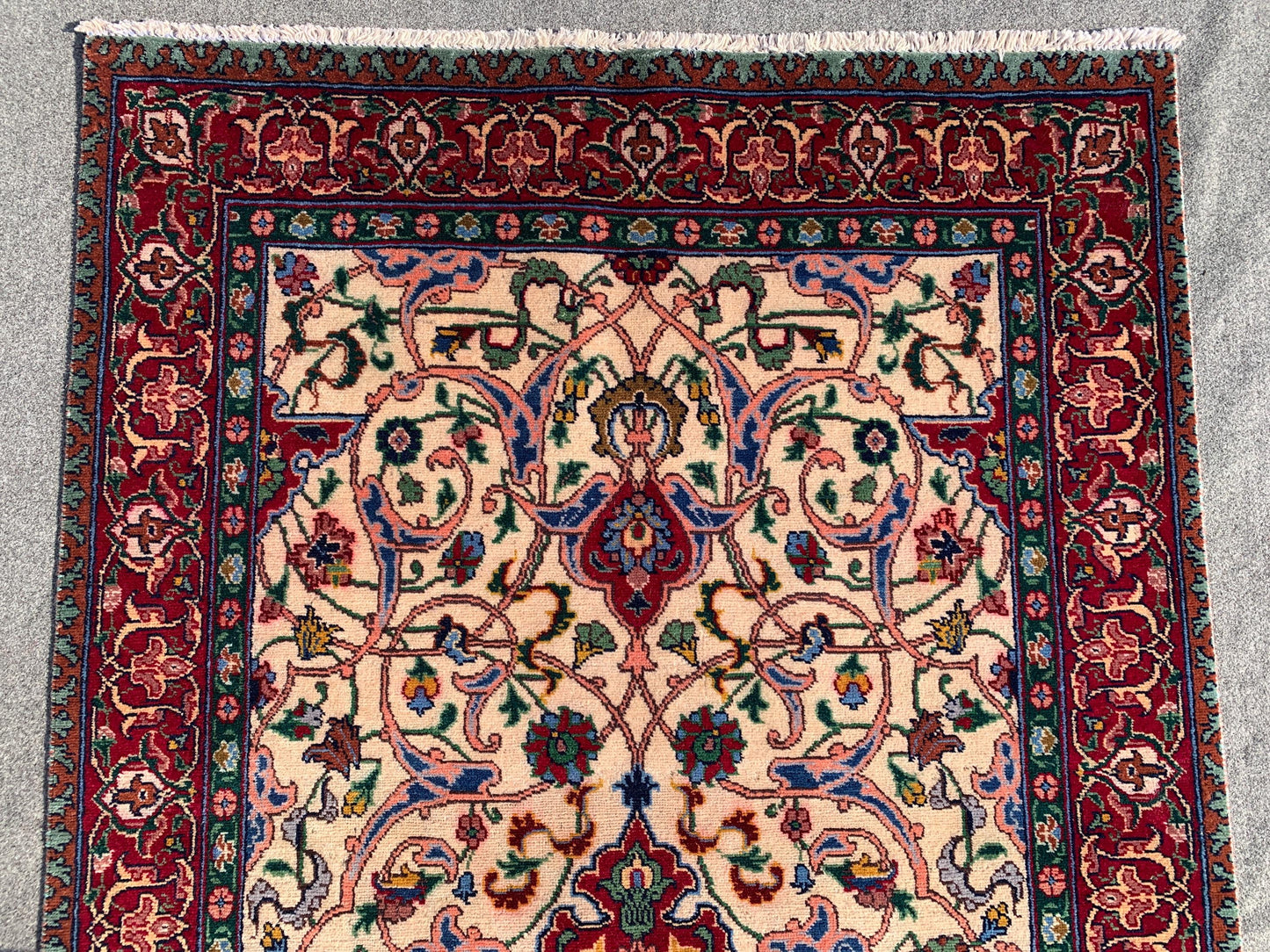 Vintage Turkish design Rug Hand Knotted Wool Rug, Beige Red Rug Geometric Area Rug One of a kind Rug, Home Decor Bedroom Living Room Rug 4x6