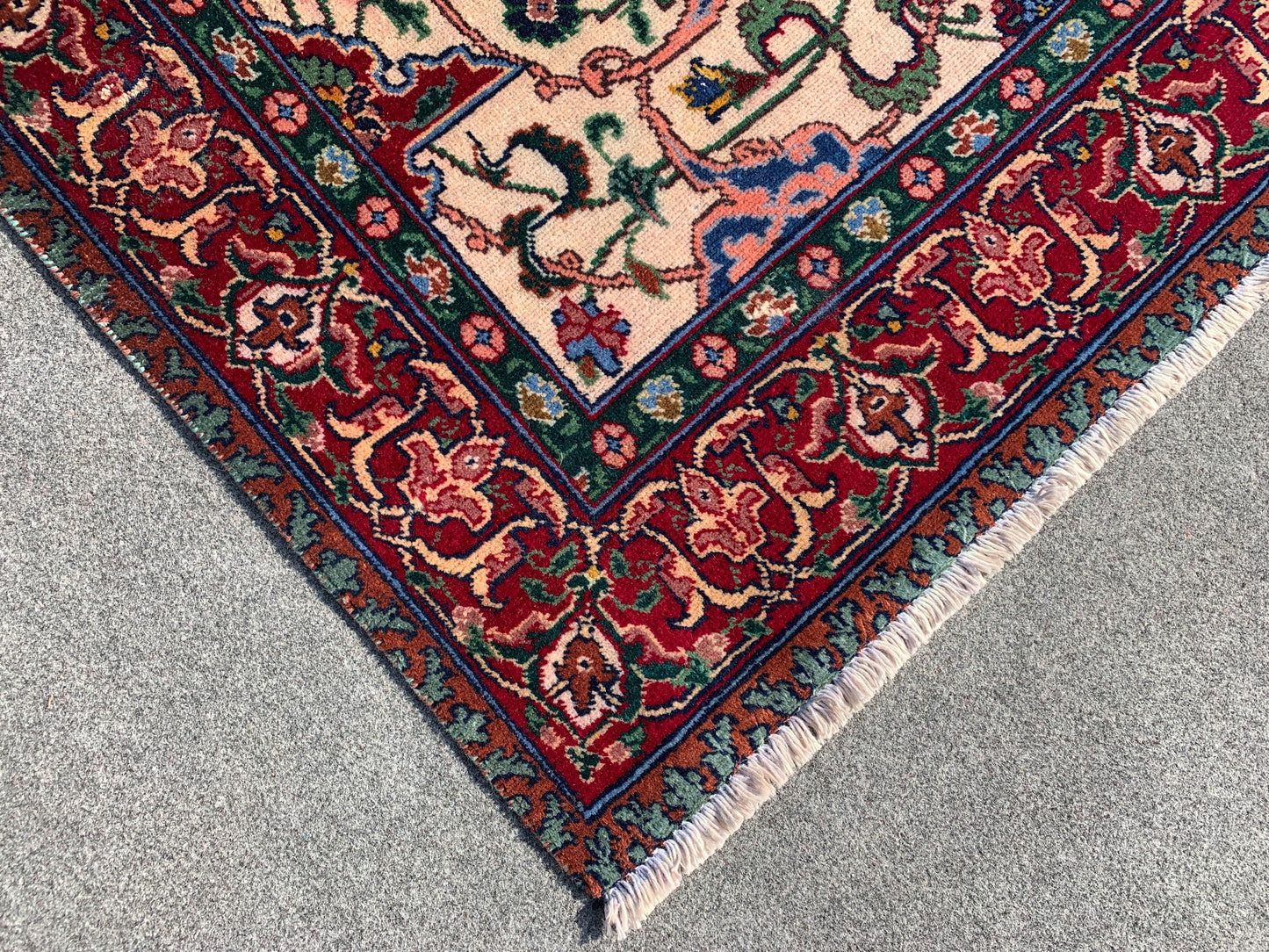 Vintage Turkish design Rug Hand Knotted Wool Rug, Beige Red Rug Geometric Area Rug One of a kind Rug, Home Decor Bedroom Living Room Rug 4x6