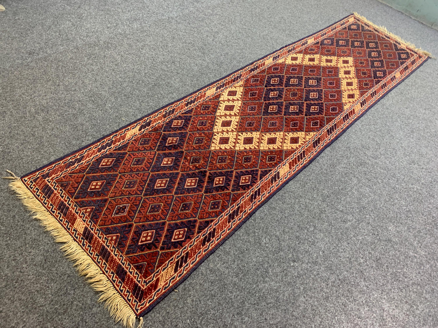 Vintage Mashwani Runner Kilim Rug Afghan Handmade Wool Rug, Herati Mashwani Rug One of a kind Antique Rug, Bedroom Hallway Runner Rug 3x9 ft