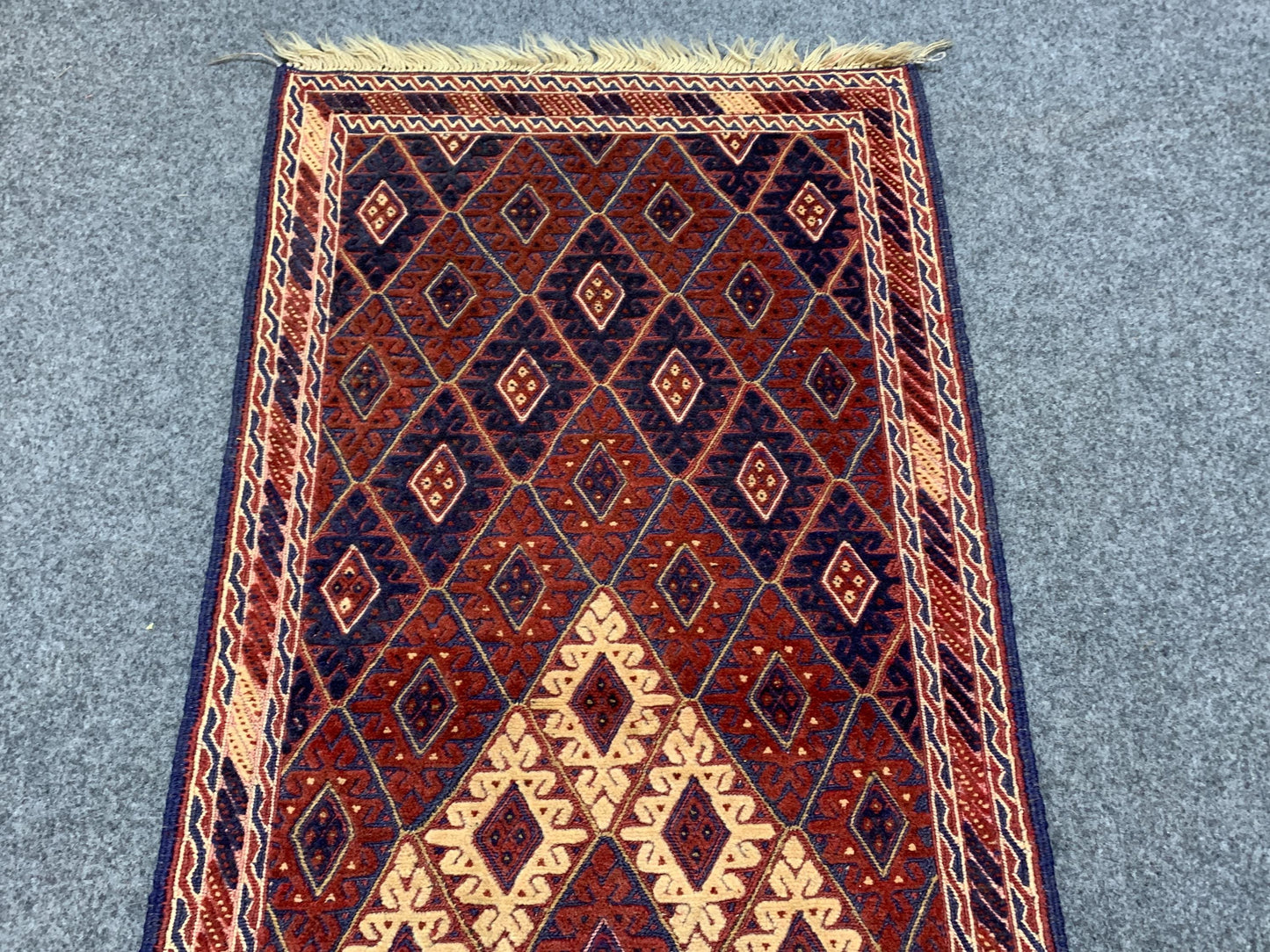 Vintage Mashwani Runner Kilim Rug Afghan Handmade Wool Rug, Herati Mashwani Rug One of a kind Antique Rug, Bedroom Hallway Runner Rug 3x9 ft