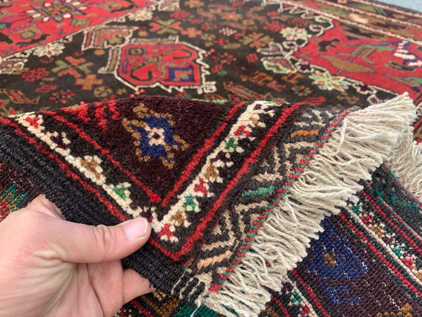 Vintage Geometric Rug 4x7 ft Afghan Handmade Rug, Famous Herati Rug Baluchi Rug, Oriental Wool Rug Pictorial Rug Kitchen Rug Bedroom Rug etc