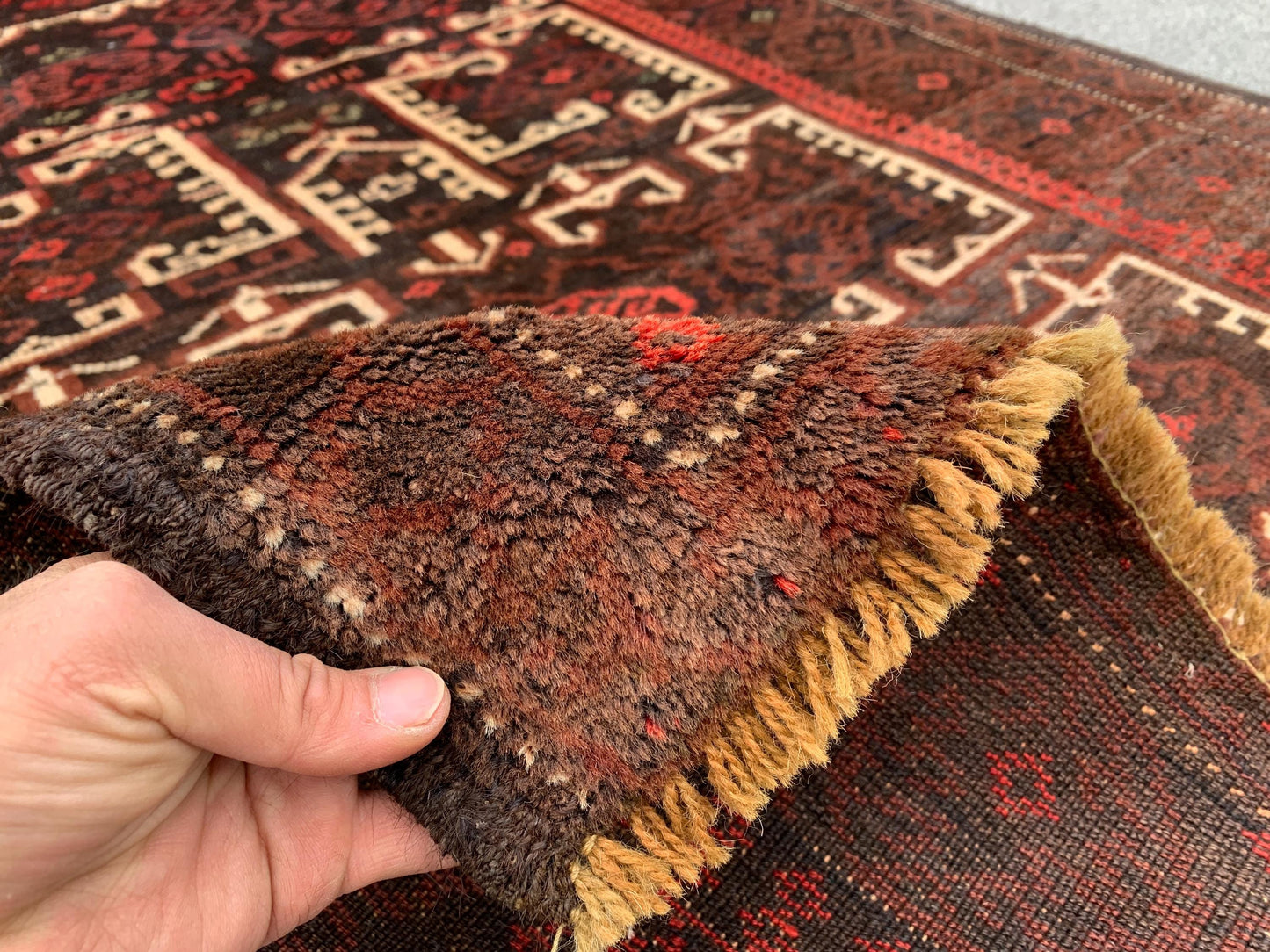 4x6 Vintage Afghani Herati Rug Hand Knotted Wool Rug, Herati Baluchi Rug, Geometric Area Rug Tribal Rug Oriental Rug, Bedroom Rug 3.6x5.5 ft