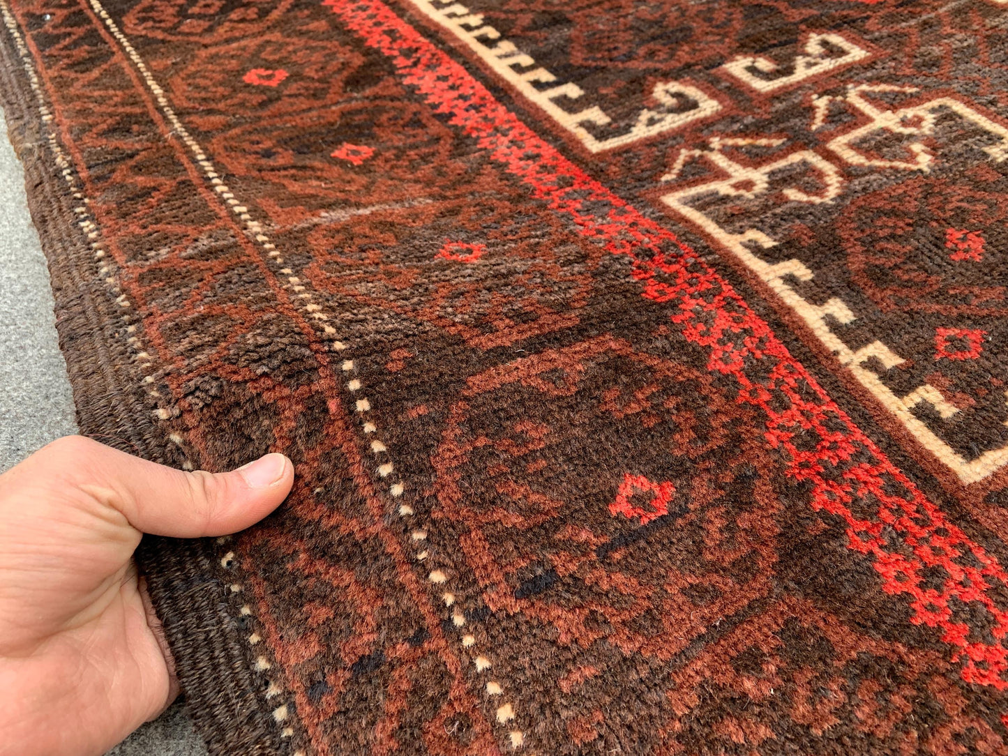 4x6 Vintage Afghani Herati Rug Hand Knotted Wool Rug, Herati Baluchi Rug, Geometric Area Rug Tribal Rug Oriental Rug, Bedroom Rug 3.6x5.5 ft