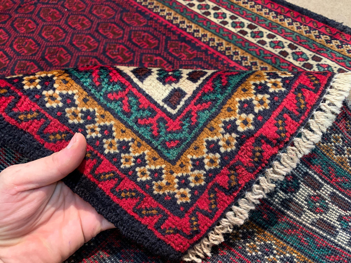 Vintage Prayer Rug 3x5 ft Afghan Hand Knotted Rug, Muslim Prayer Rug Turkmen Tribal Rug, Oriental Wool Rug, Prayer Mat Rug Wall Hanging Rug.