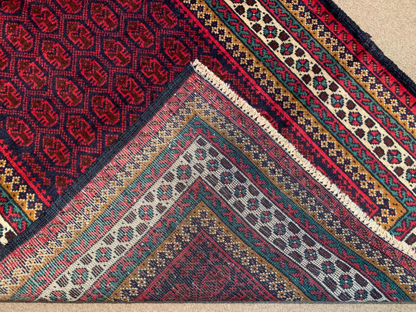 Vintage Prayer Rug 3x5 ft Afghan Hand Knotted Rug, Muslim Prayer Rug Turkmen Tribal Rug, Oriental Wool Rug, Prayer Mat Rug Wall Hanging Rug.