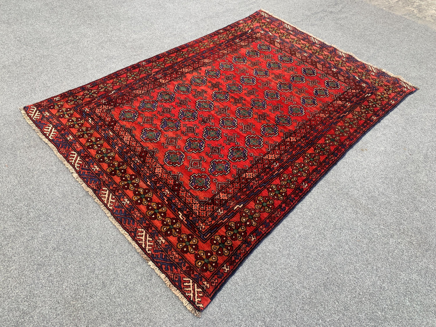 4x6 Famous HeratI Baluchi Rug, Afghan Handmade Rug. Mowri design Rug, Oriental Wool Rug Tribal Rug, Home Decor Rug, Living Room Bedroom Rug.