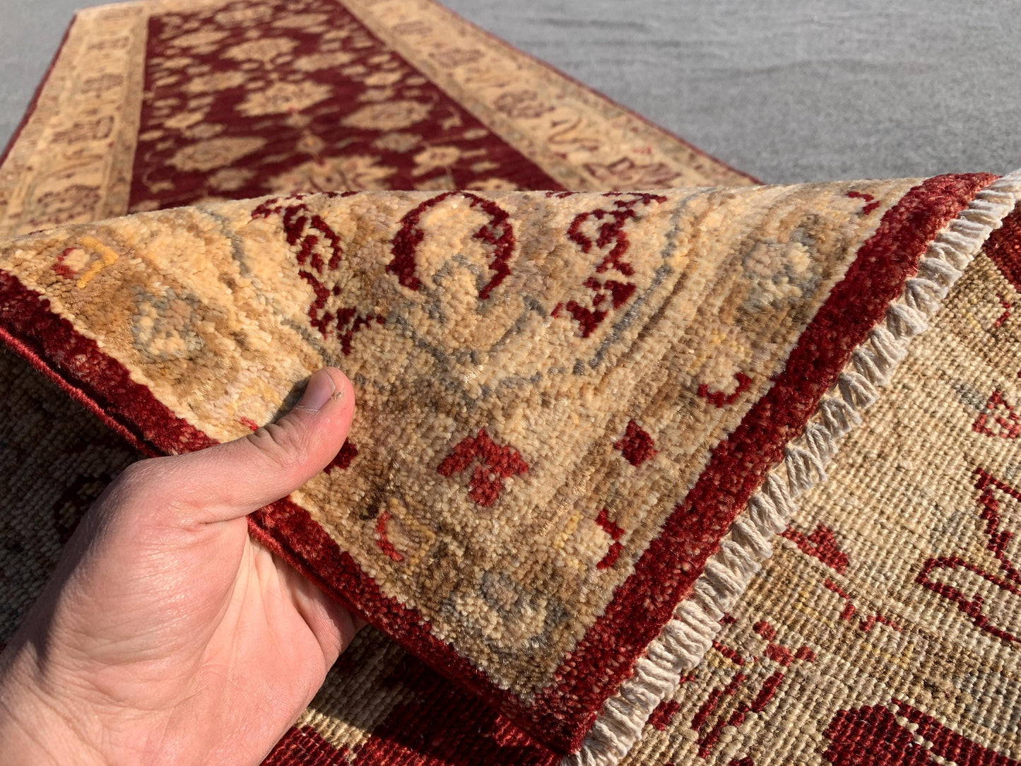 3x9 ft Red Beige Afghan Runner Rug, Famous Turkmen Handmade Wool Rug, Afghan Chobi Rug, Natural dyes Rug, Home Decor Rug Hallway Runner Rug.