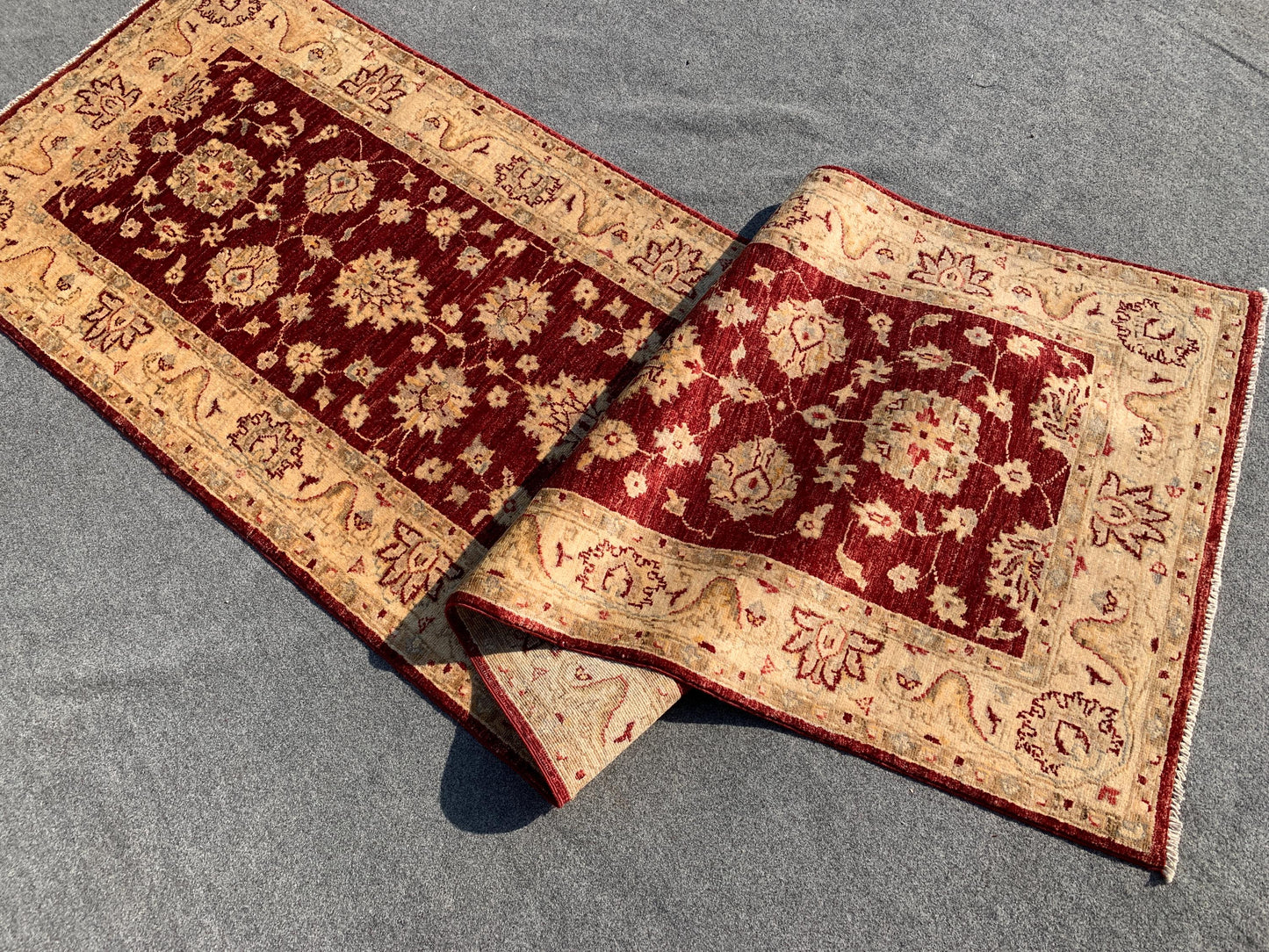 3x9 ft Red Beige Afghan Runner Rug, Famous Turkmen Handmade Wool Rug, Afghan Chobi Rug, Natural dyes Rug, Home Decor Rug Hallway Runner Rug.