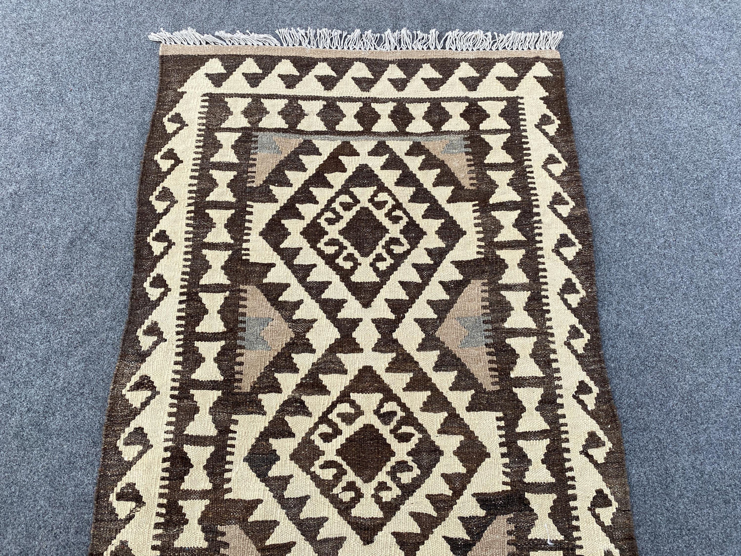 Geometric Maimana Sumak Kilim Runner Rug, Afghan Hand Knotted Rug, Flatweave Kilim Rug Natural Kilim Rug, Bedroom Hallway Runner Rug 3x10 ft