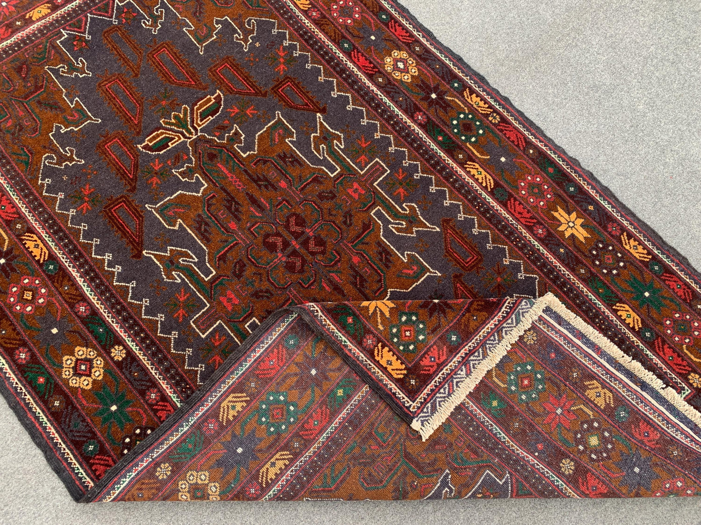 Vintage Rug 4x7 ft Handmade Afghan Rug, Famous Herati Baluchi Rug Oriental Wool Rug, Geometric Rug, Home Decor Living Room Rug, Bedroom Rug.