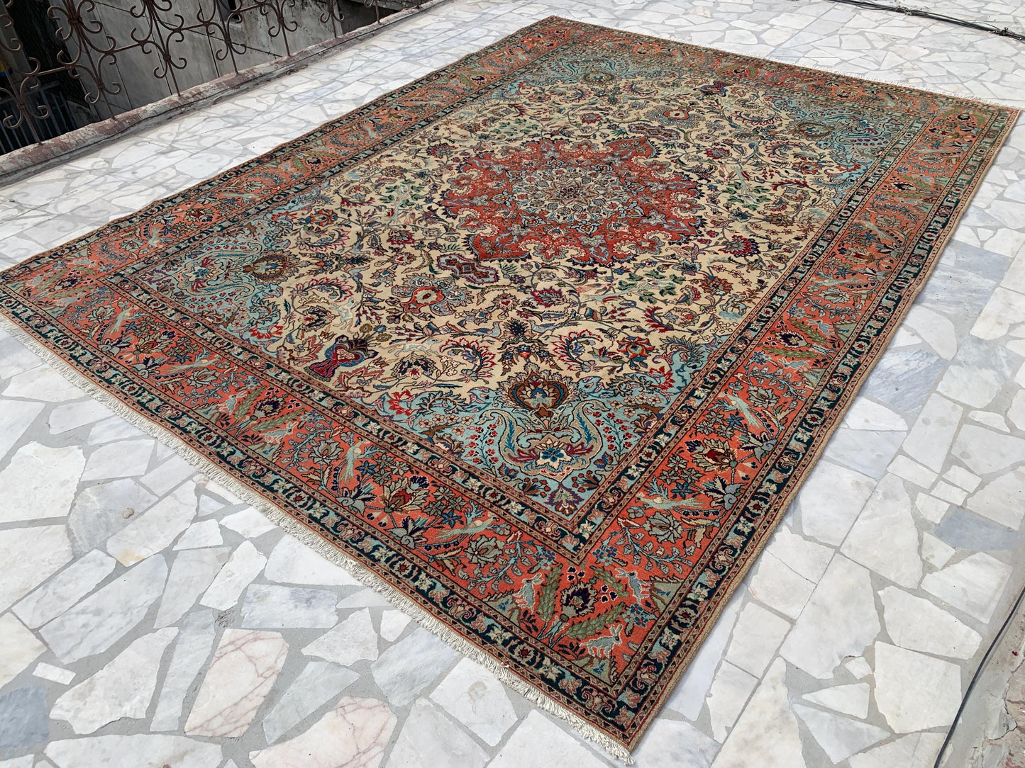 Vintage Pictorial Animal Rug, Turkish design Rug, Hand Knotted Wool Rug, Shikar Gah Rug, One of a kind Rug, Dining Room Living Room Rug 8x11