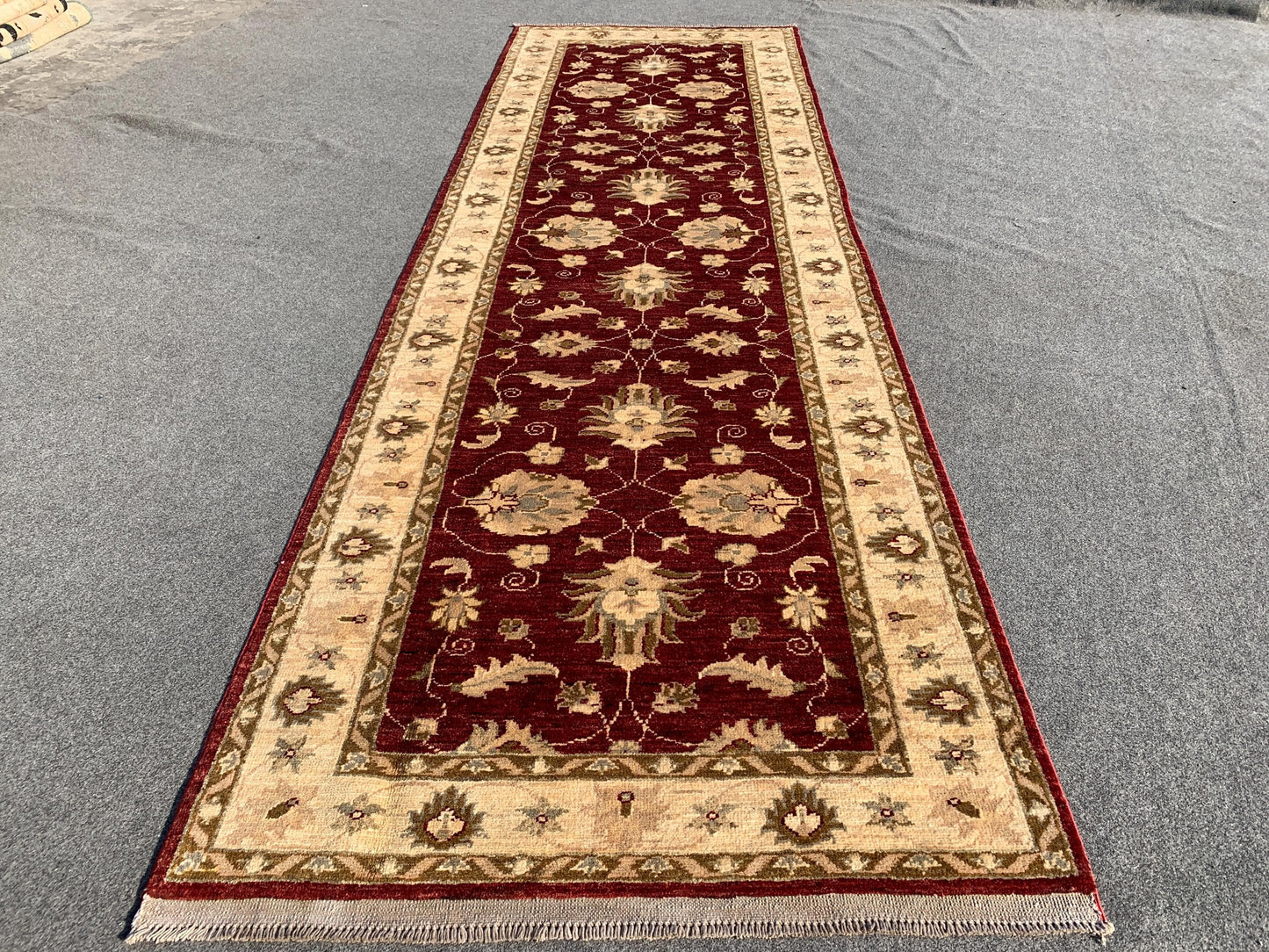 Red Afghan Runner Rug, Turkmen Hand Knotted Wool Rug, Chobi Area Floral Rug, Traditional Runner Rug, Home Decor Rug, Hallway Runner Rug 3x10