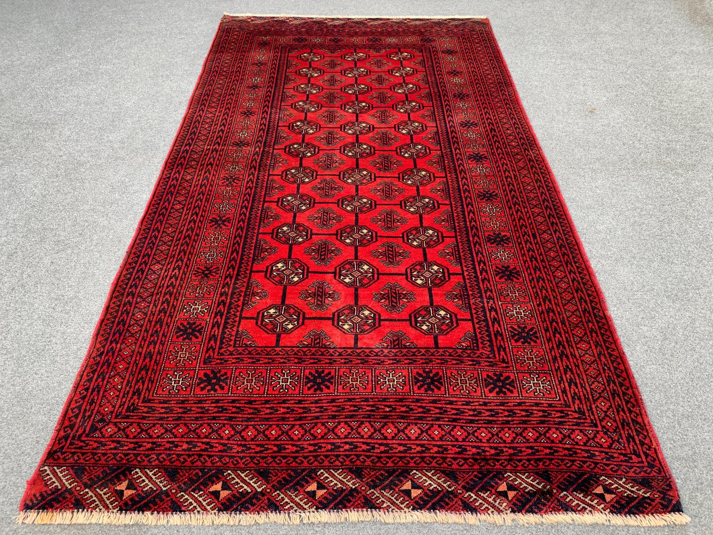 Famous Vintage Herati Rug 4x7 ft Red Baluchi Rug Afghan Handmade Rug. Mowri design Rug Oriental Wool Rug Tribal Rug Living Room Bedroom Rug.