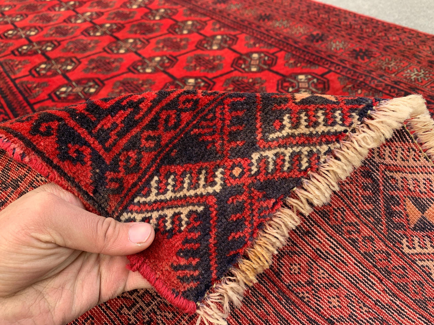 Famous Vintage Herati Rug 4x7 ft Red Baluchi Rug Afghan Handmade Rug. Mowri design Rug Oriental Wool Rug Tribal Rug Living Room Bedroom Rug.