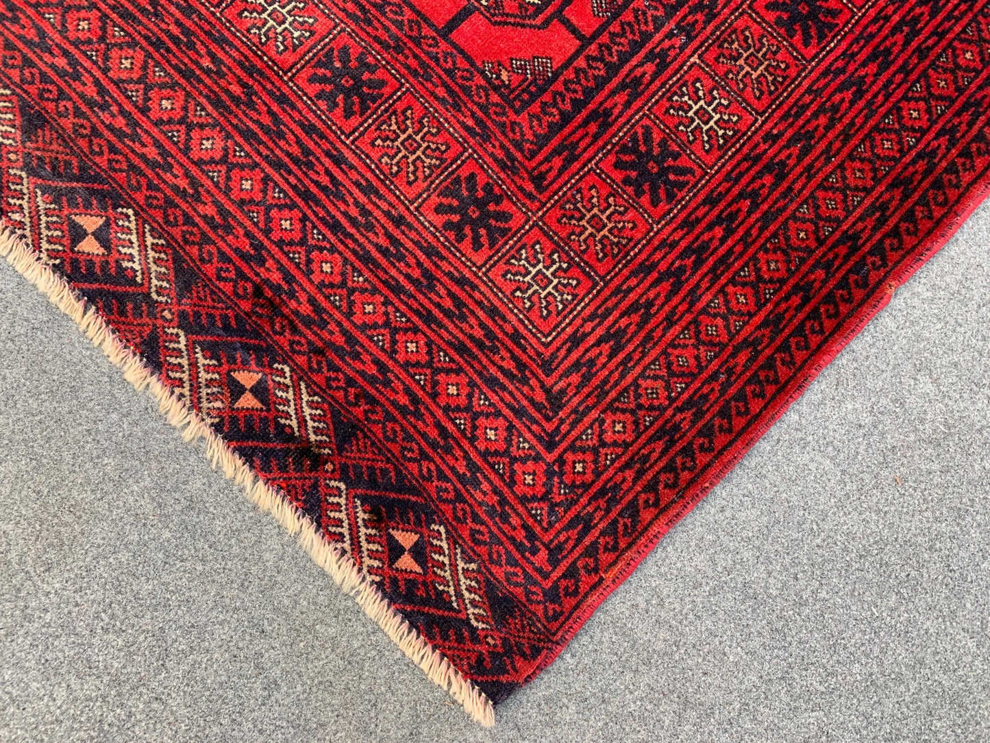 Famous Vintage Herati Rug 4x7 ft Red Baluchi Rug Afghan Handmade Rug. Mowri design Rug Oriental Wool Rug Tribal Rug Living Room Bedroom Rug.