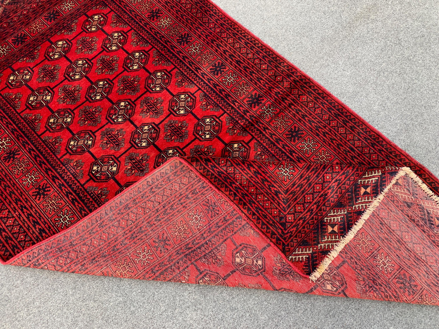 Famous Vintage Herati Rug 4x7 ft Red Baluchi Rug Afghan Handmade Rug. Mowri design Rug Oriental Wool Rug Tribal Rug Living Room Bedroom Rug.