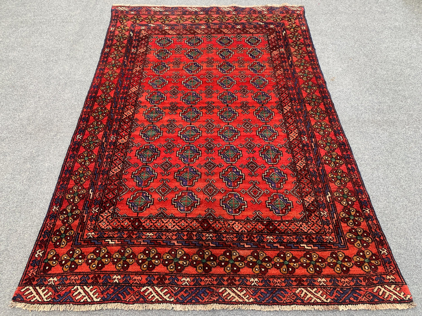 4x6 Famous HeratI Baluchi Rug, Afghan Handmade Rug. Mowri design Rug, Oriental Wool Rug Tribal Rug, Home Decor Rug, Living Room Bedroom Rug.