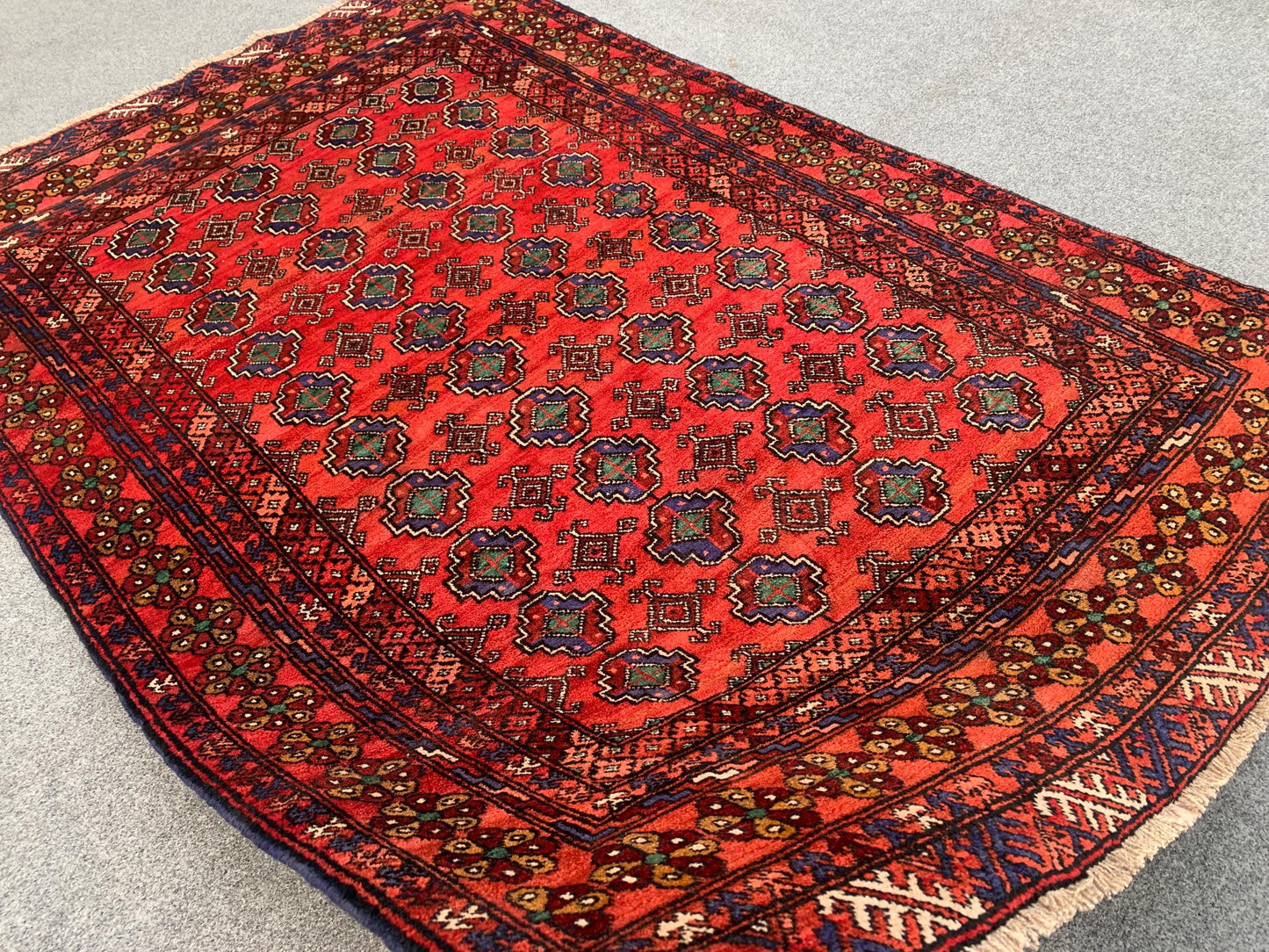 4x6 Famous HeratI Baluchi Rug, Afghan Handmade Rug. Mowri design Rug, Oriental Wool Rug Tribal Rug, Home Decor Rug, Living Room Bedroom Rug.