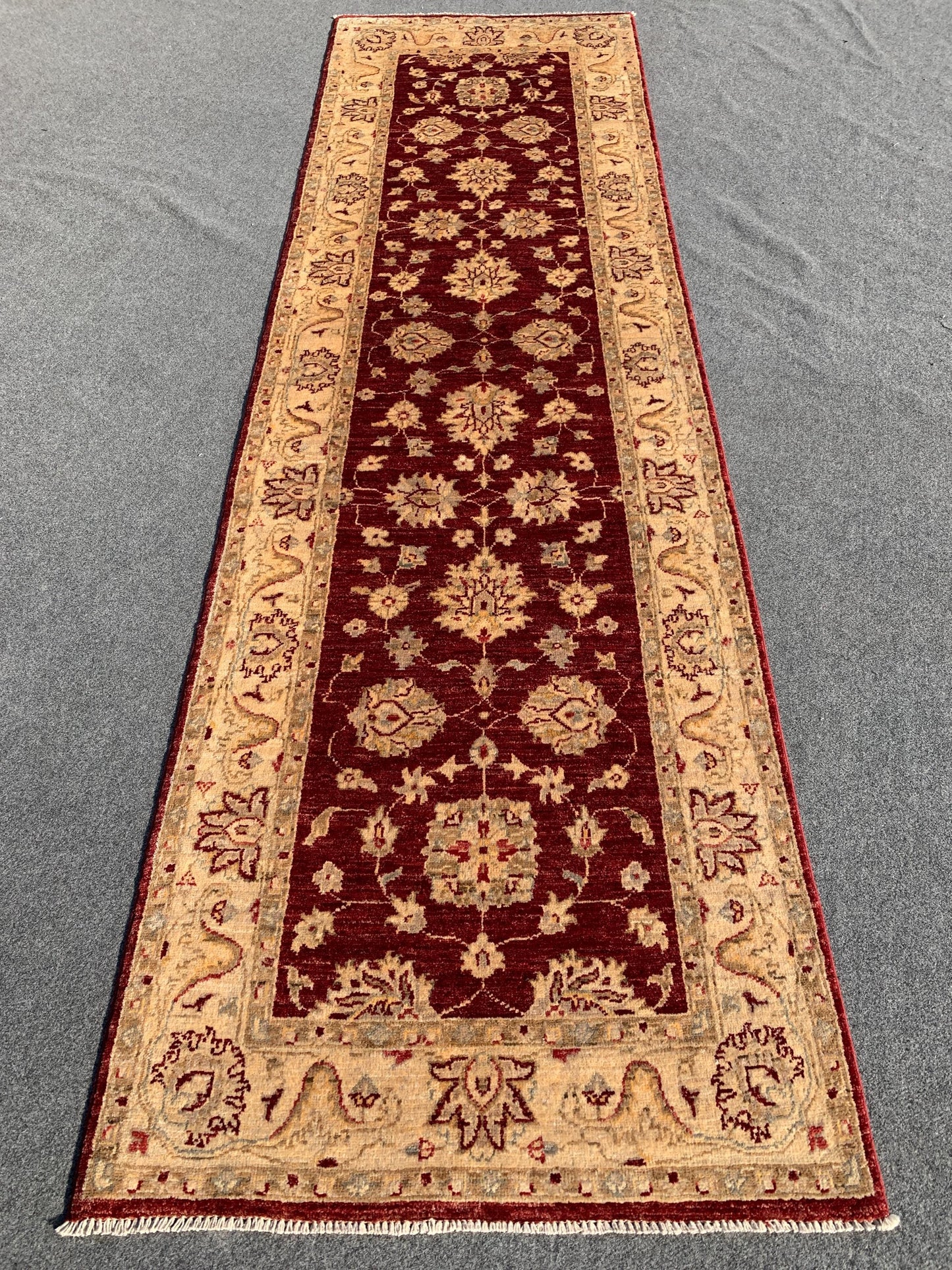 3x9 ft Red Beige Afghan Runner Rug, Famous Turkmen Handmade Wool Rug, Afghan Chobi Rug, Natural dyes Rug, Home Decor Rug Hallway Runner Rug.