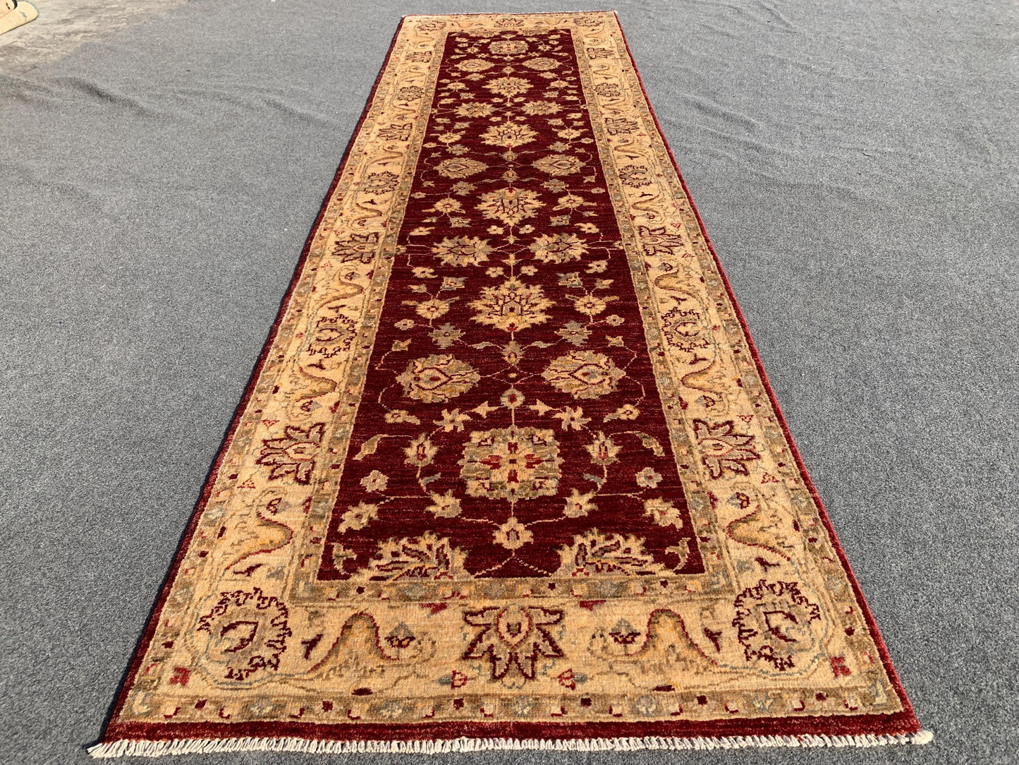 3x9 ft Red Beige Afghan Runner Rug, Famous Turkmen Handmade Wool Rug, Afghan Chobi Rug, Natural dyes Rug, Home Decor Rug Hallway Runner Rug.