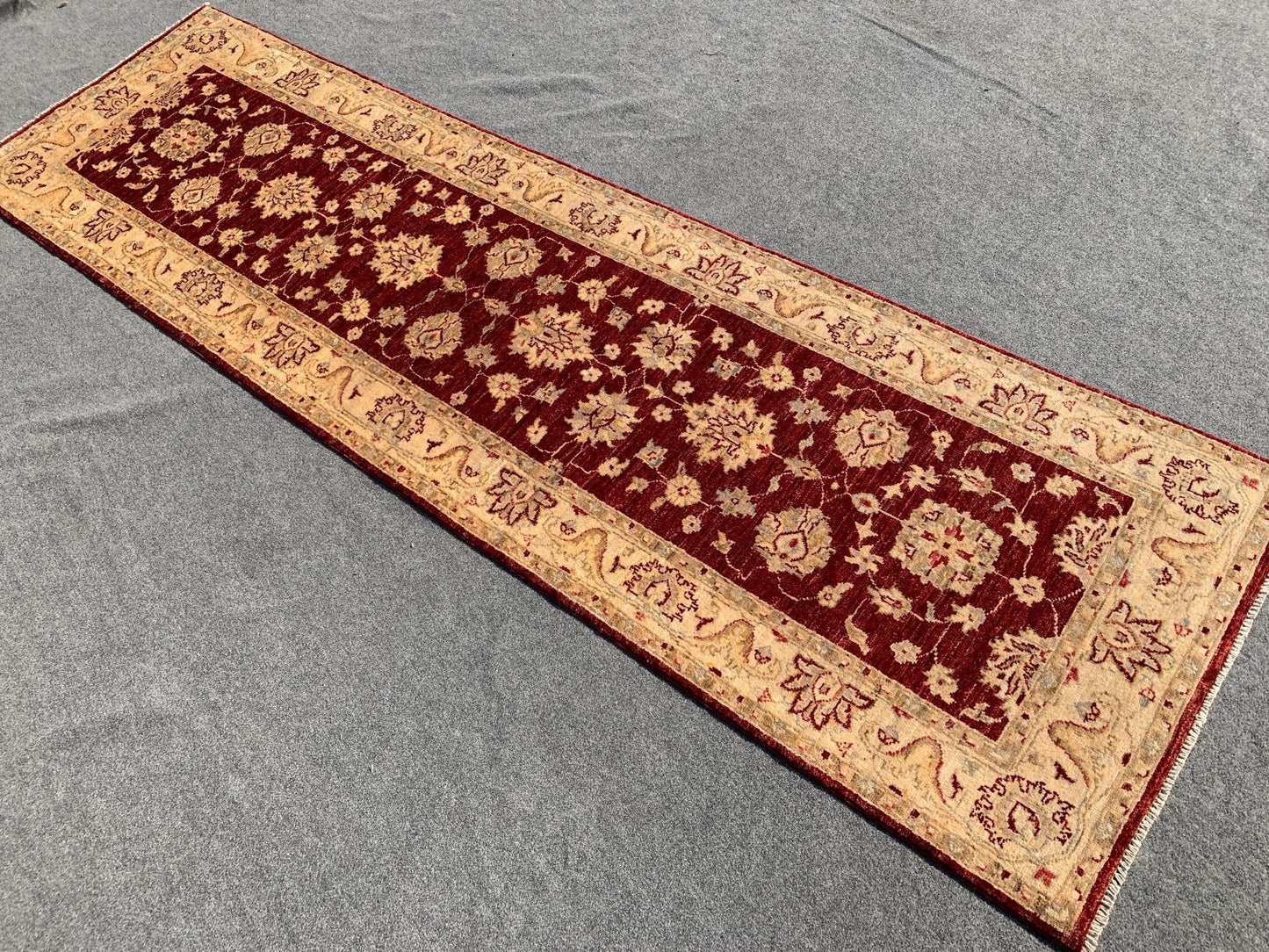 3x9 ft Red Beige Afghan Runner Rug, Famous Turkmen Handmade Wool Rug, Afghan Chobi Rug, Natural dyes Rug, Home Decor Rug Hallway Runner Rug.