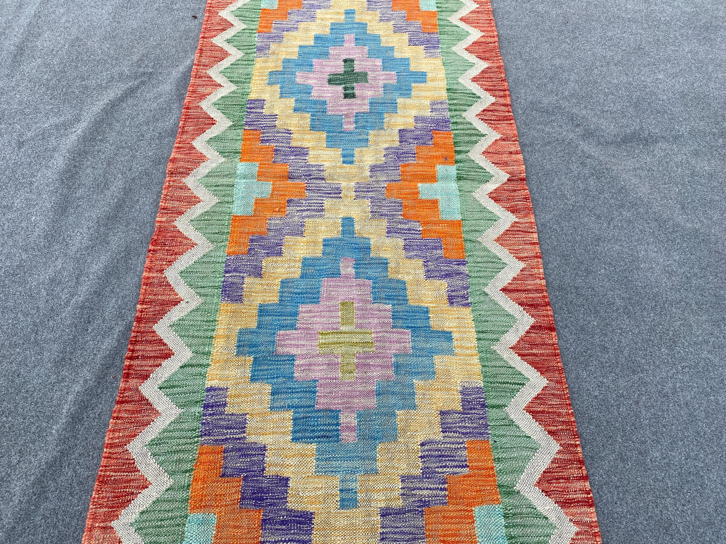Maimana Runner sumak Kilim Rug 3x13 ft Afghan Hand woven Kilim Rug, Geometric Kilim Rug, Modern Art Rug, Home Decor Rug, Hallway Runner Rug.