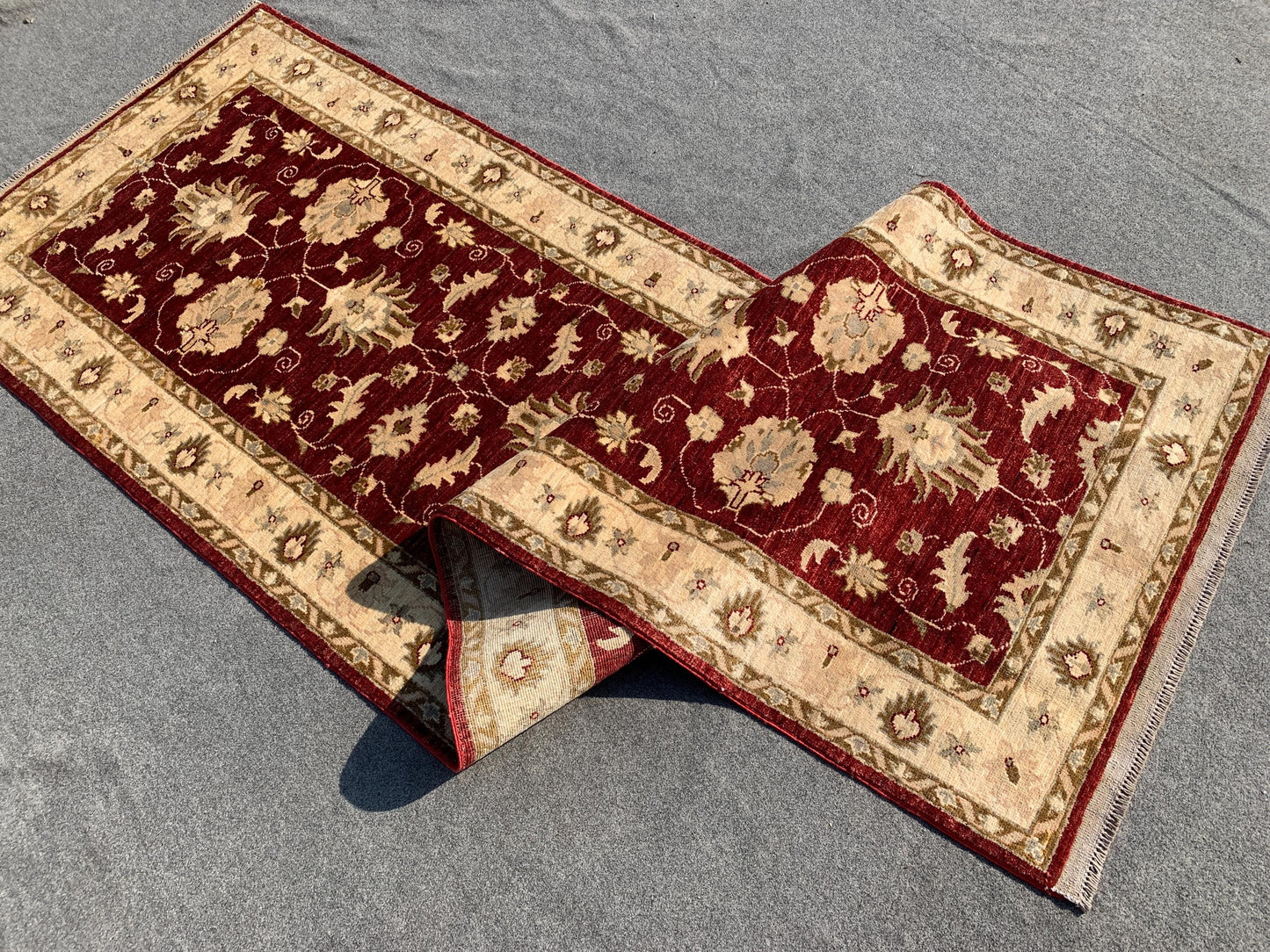 Red Afghan Runner Rug, Turkmen Hand Knotted Wool Rug, Chobi Area Floral Rug, Traditional Runner Rug, Home Decor Rug, Hallway Runner Rug 3x10