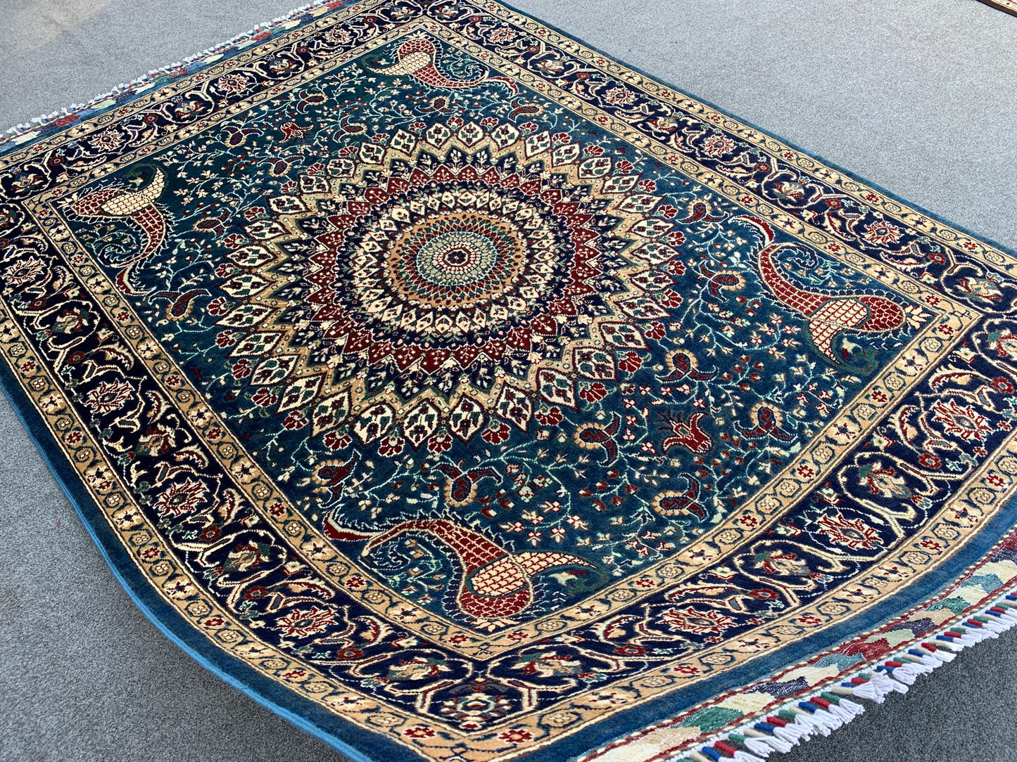 5x7 Ft Amazing Floral Rug, Natural Afghan Hand Knotted Rug, Geometric Area Rug, Good Pile Rug Oriental Wool Rug, Bedroom Rug Living Room Rug