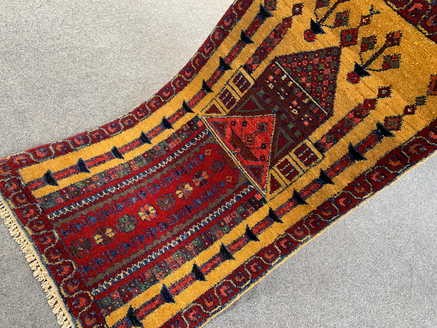 2x3 Ft Vintage Prayer Rug, Hand Knotted Prayer Rug, Afghan Prayer Rug, Oriental Wool Rug, High Pile Rug, Muslim Prayer Rug, Living Room Rug.