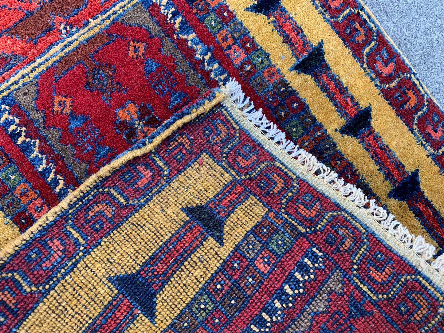 2x3 Ft Vintage Prayer Rug, Hand Knotted Prayer Rug, Afghan Prayer Rug, Oriental Wool Rug, High Pile Rug, Muslim Prayer Rug, Living Room Rug.
