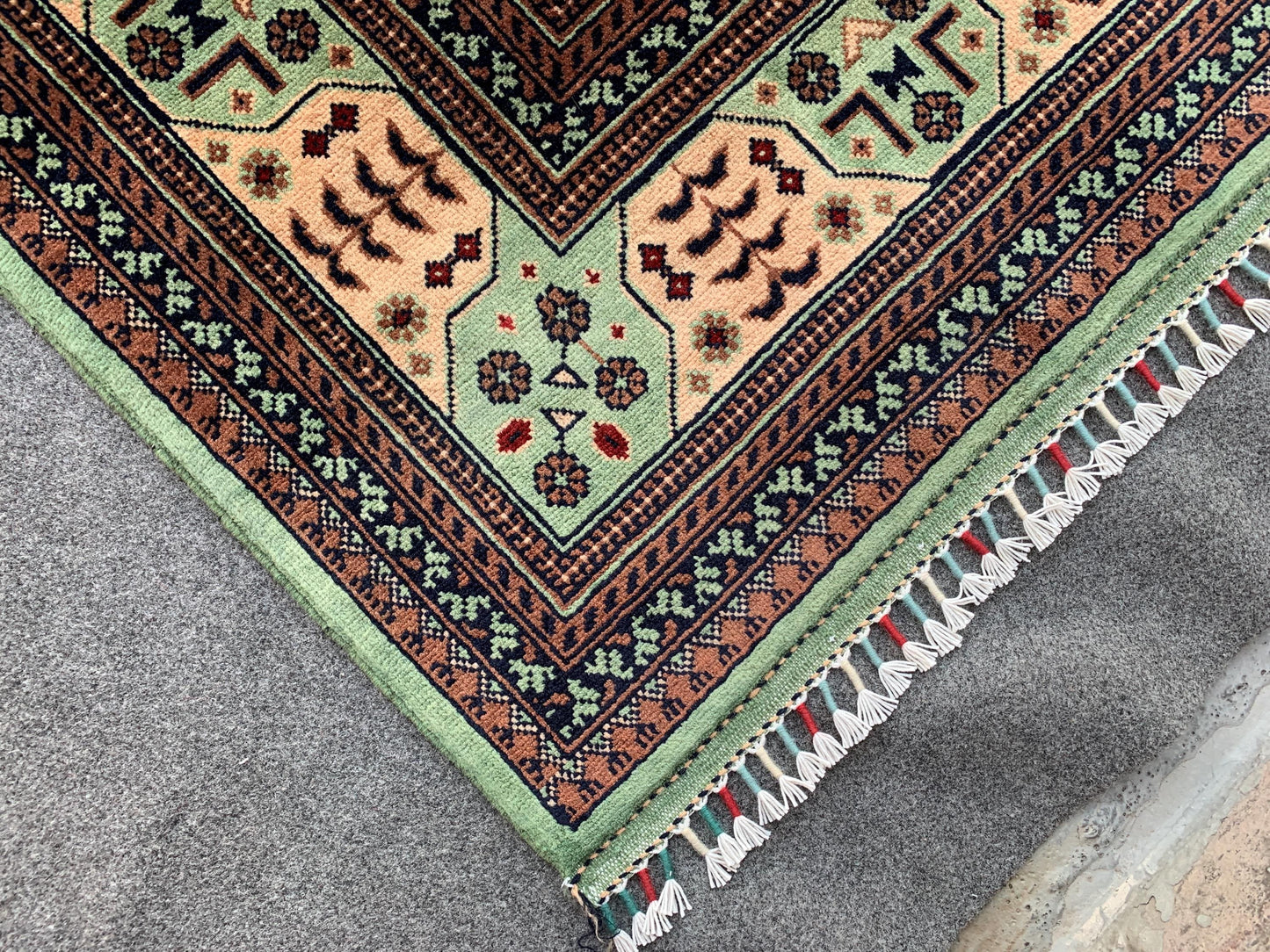 8x12 Ft Large Afghan Bukhara Rug, Natural Hand Knotted Wool Rug, High Quality Bukhara Rug, Turkmen Oriental Rug Dining Room Living Room Rug.