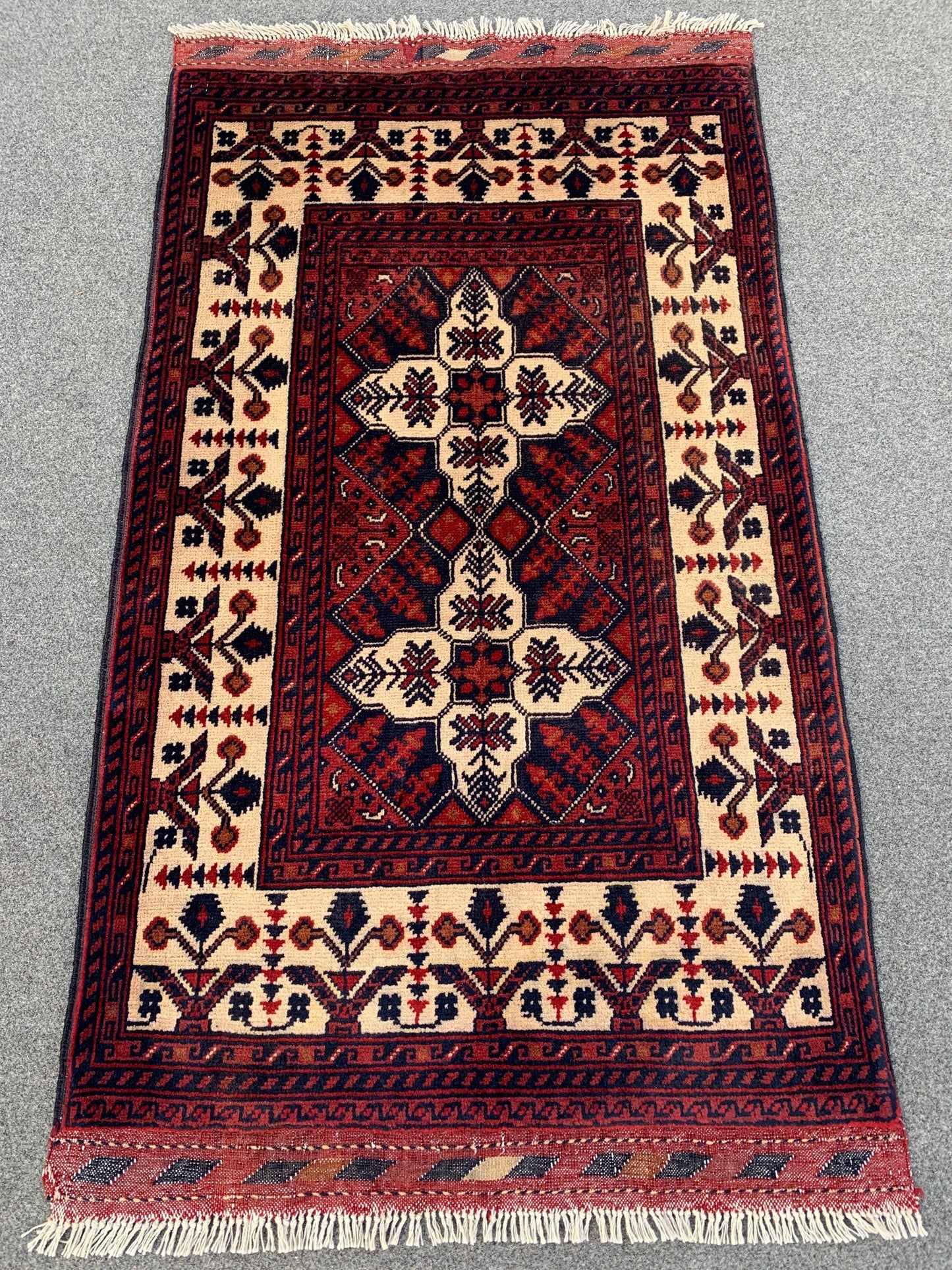 2x4 Ft Small Afghan Rug, Afghan Handmade Wool Rug, Geometric Area Rug, Small Oriental Rug, Tribal Rug, Small Gift Rug, Bedroom Hallway Rug.