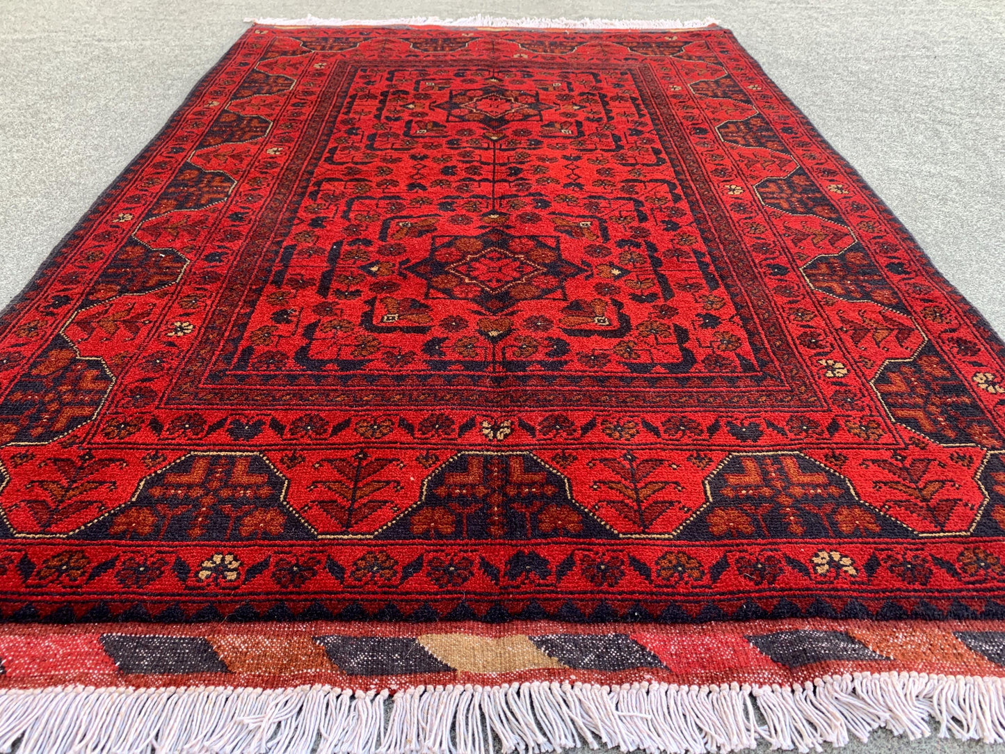 3x5 Ft Afghan Bukhara Rug, Turkmen Hand Knotted Wool Rug, Khal Muhammadi design Rug, Oriental Rug, Home Decor Rug, Bedroom Rug, Office Rug.