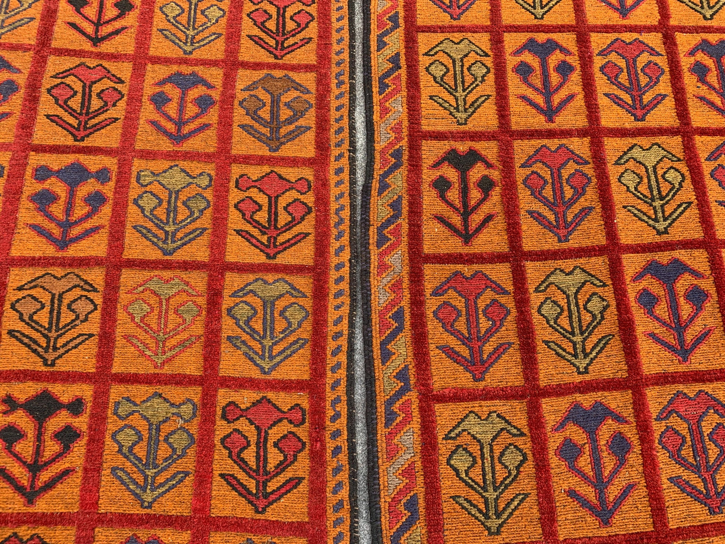 Set of 2 Piece Rug, 3x12 Ft Runner kilim Rug, Afghan Nokar Runner Rug, Handmade Wool Rug, Checkered design Rug, Bedroom Hallway Runner Rug.