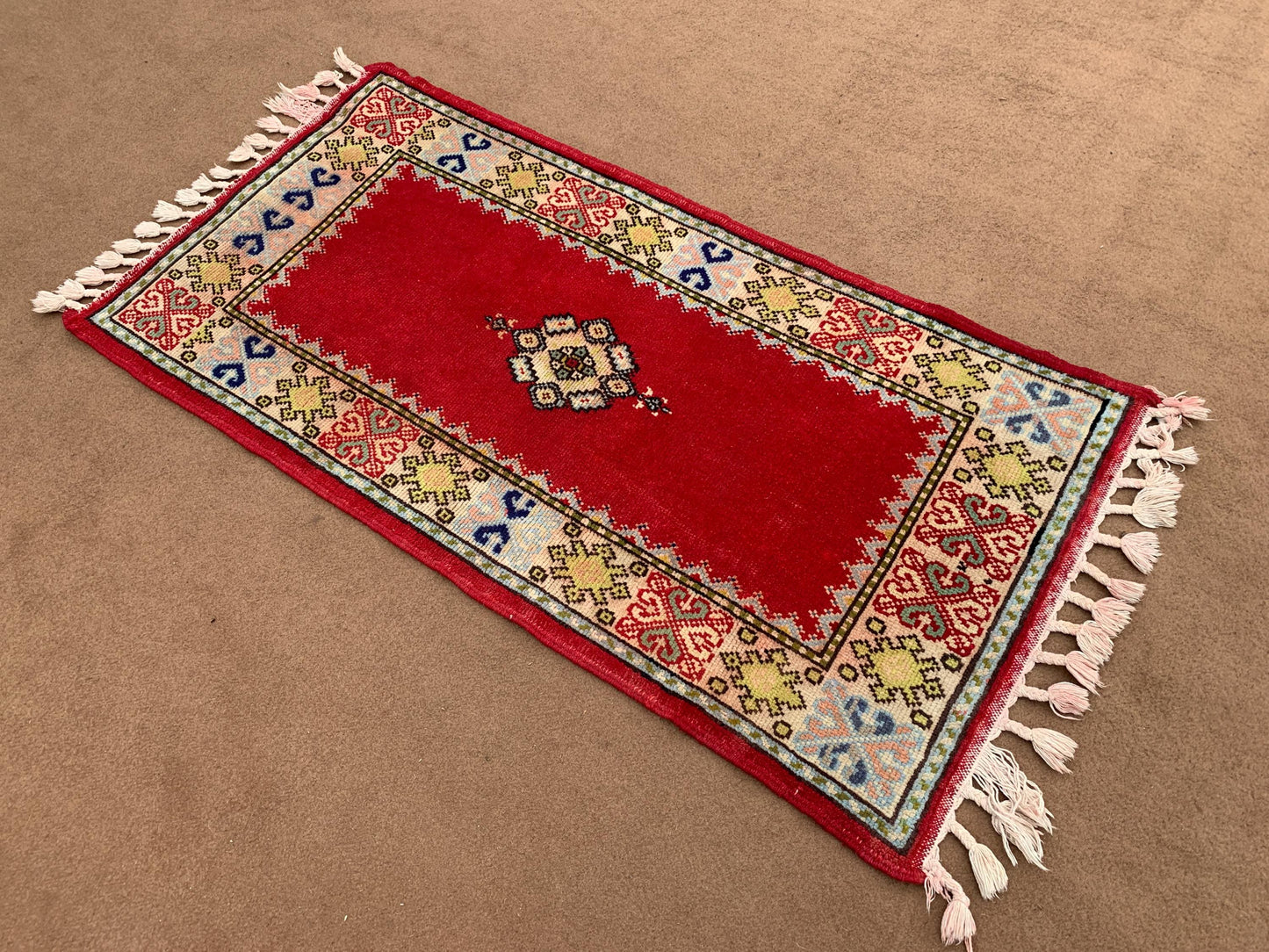2x4 Small Rug, Afghan Handmade Rug, Geometric Area Rug, Vintage Rug, Oriental Rug, Tribal Rug, Small Gift Rug, Rugs for Bedroom Hallway Rug.