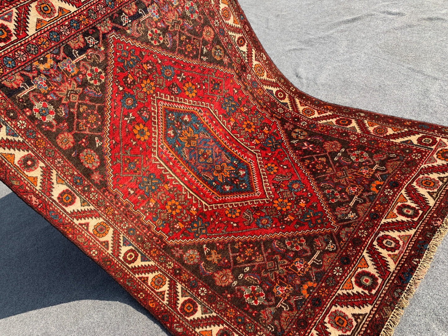 3x5 One of a kind vintage Rug, Natural Afghan Hand Knotted Wool Rug, Geometric Area Rug, High Pile Rug, Rugs for Bedroom Office Kitchen Rug.
