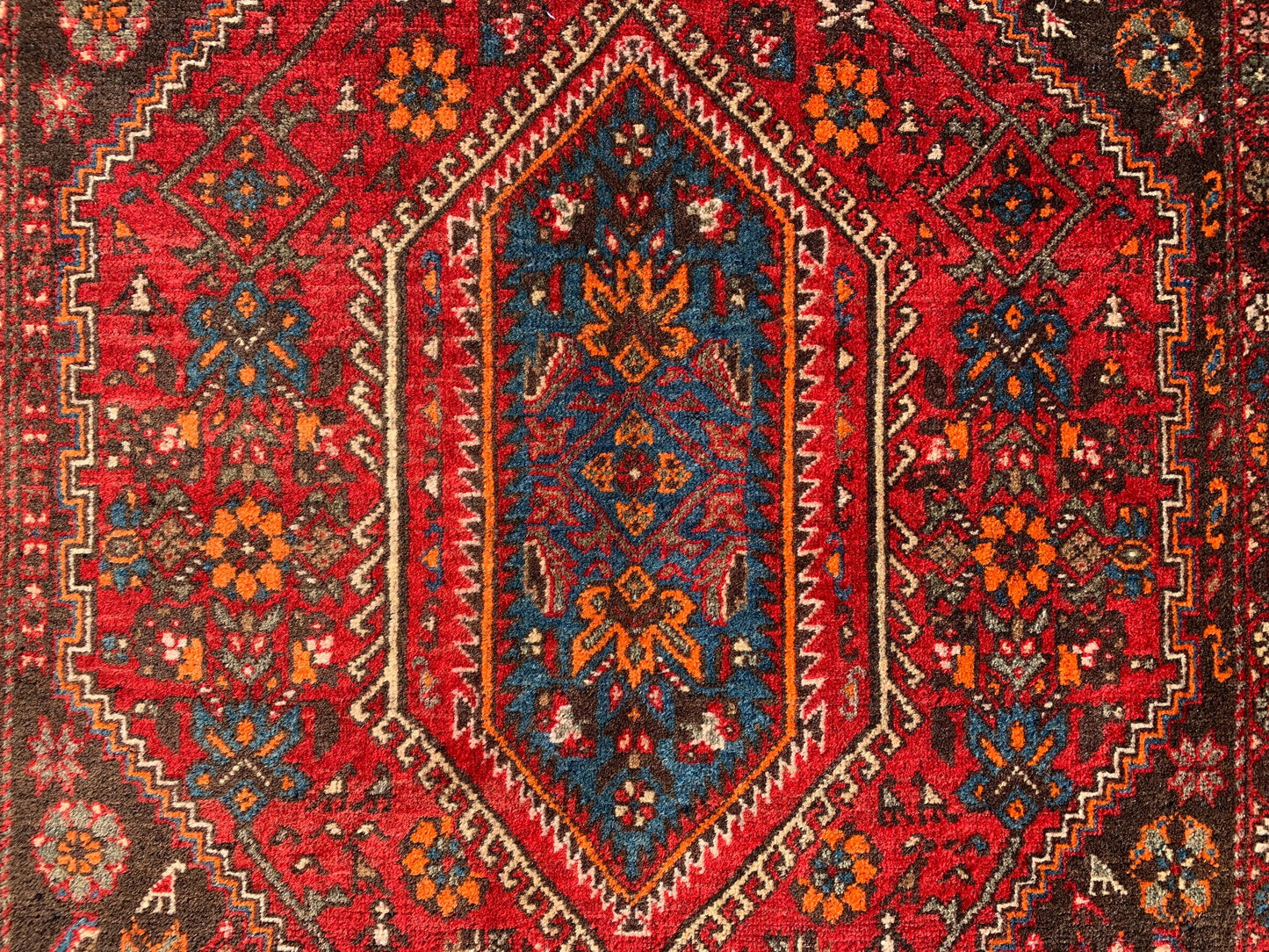 3x5 One of a kind vintage Rug, Natural Afghan Hand Knotted Wool Rug, Geometric Area Rug, High Pile Rug, Rugs for Bedroom Office Kitchen Rug.